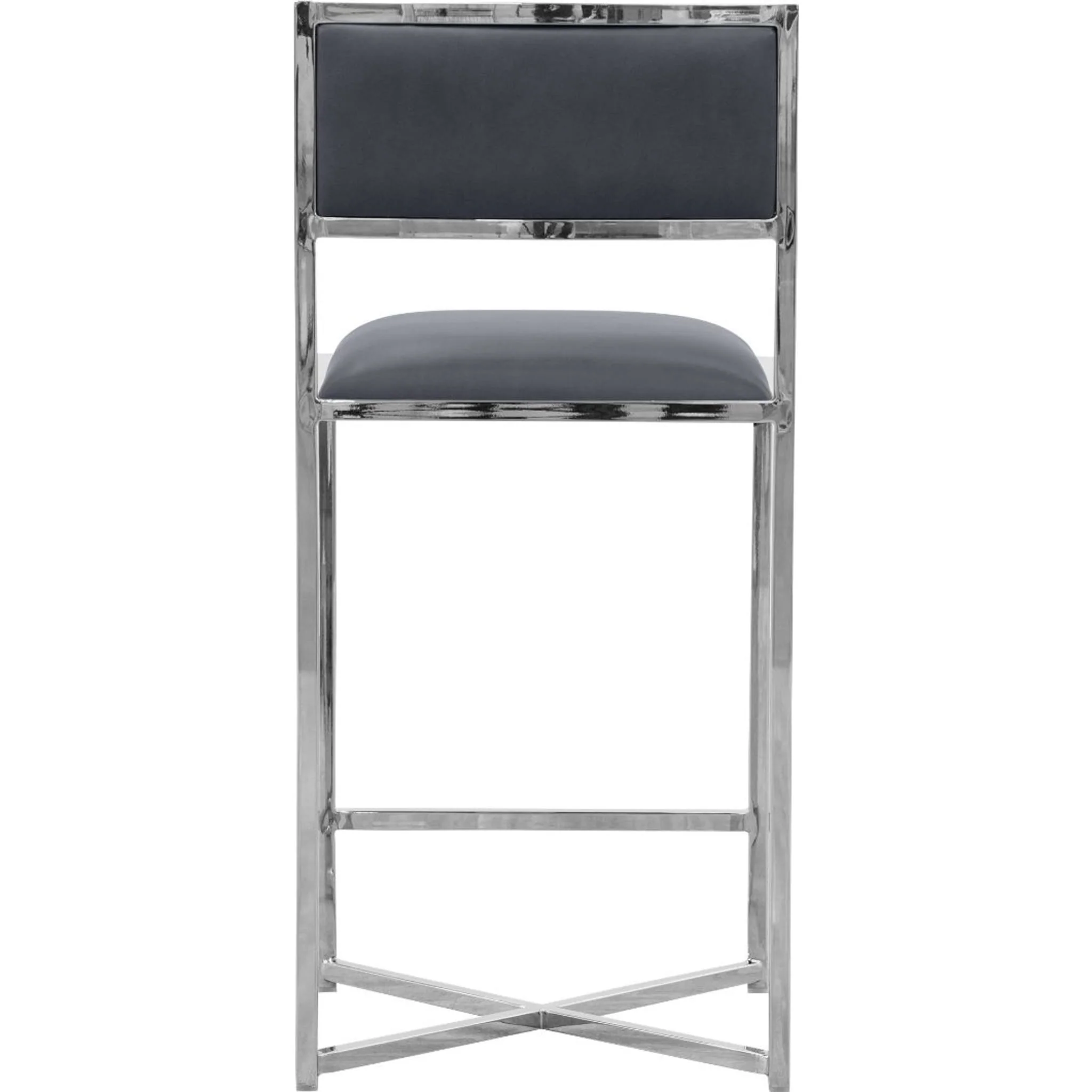Amalfi X-Base Counter Stool in Cobalt Leather - Image 3