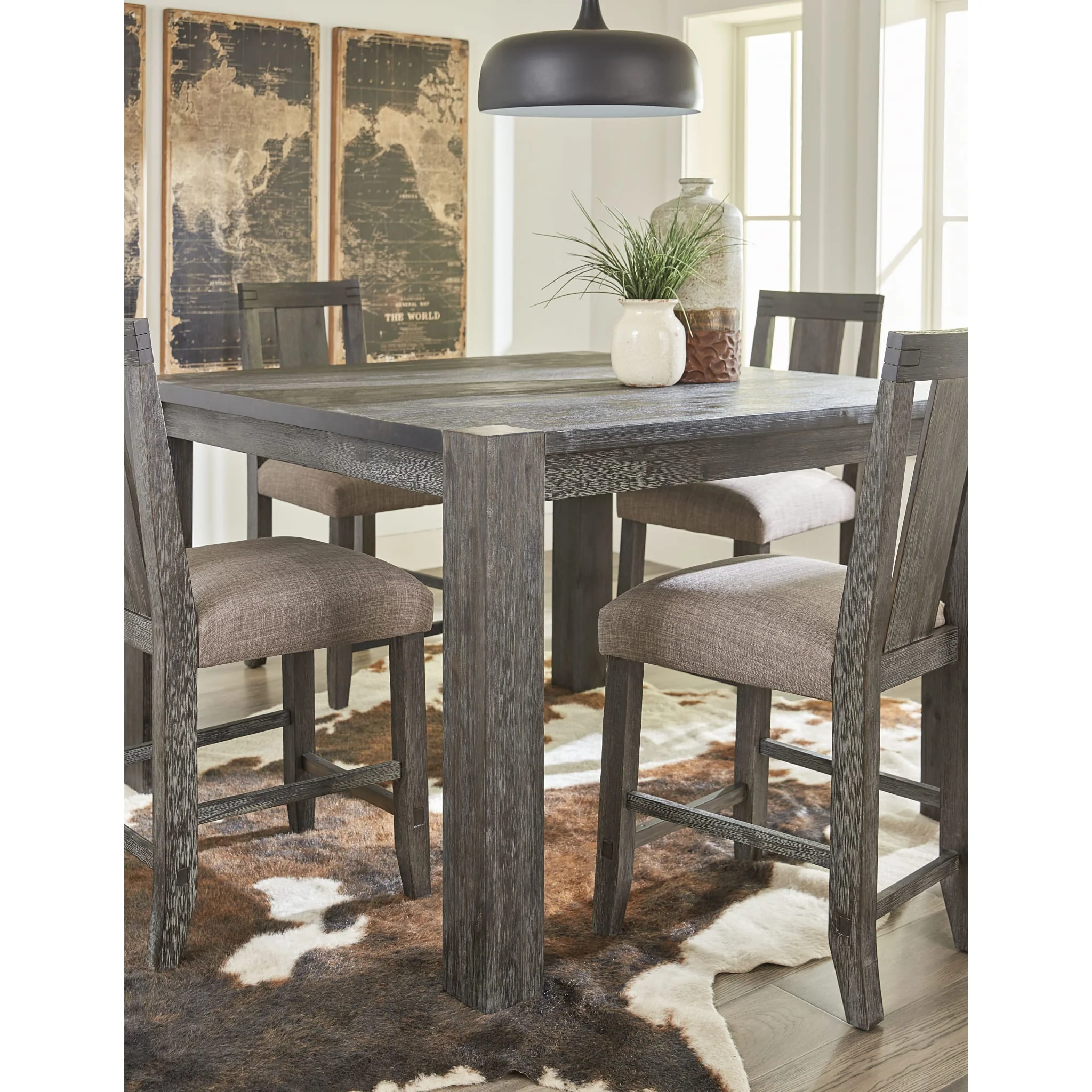 Meadow Solid Wood Square Counter Table in Graphite - Image 3