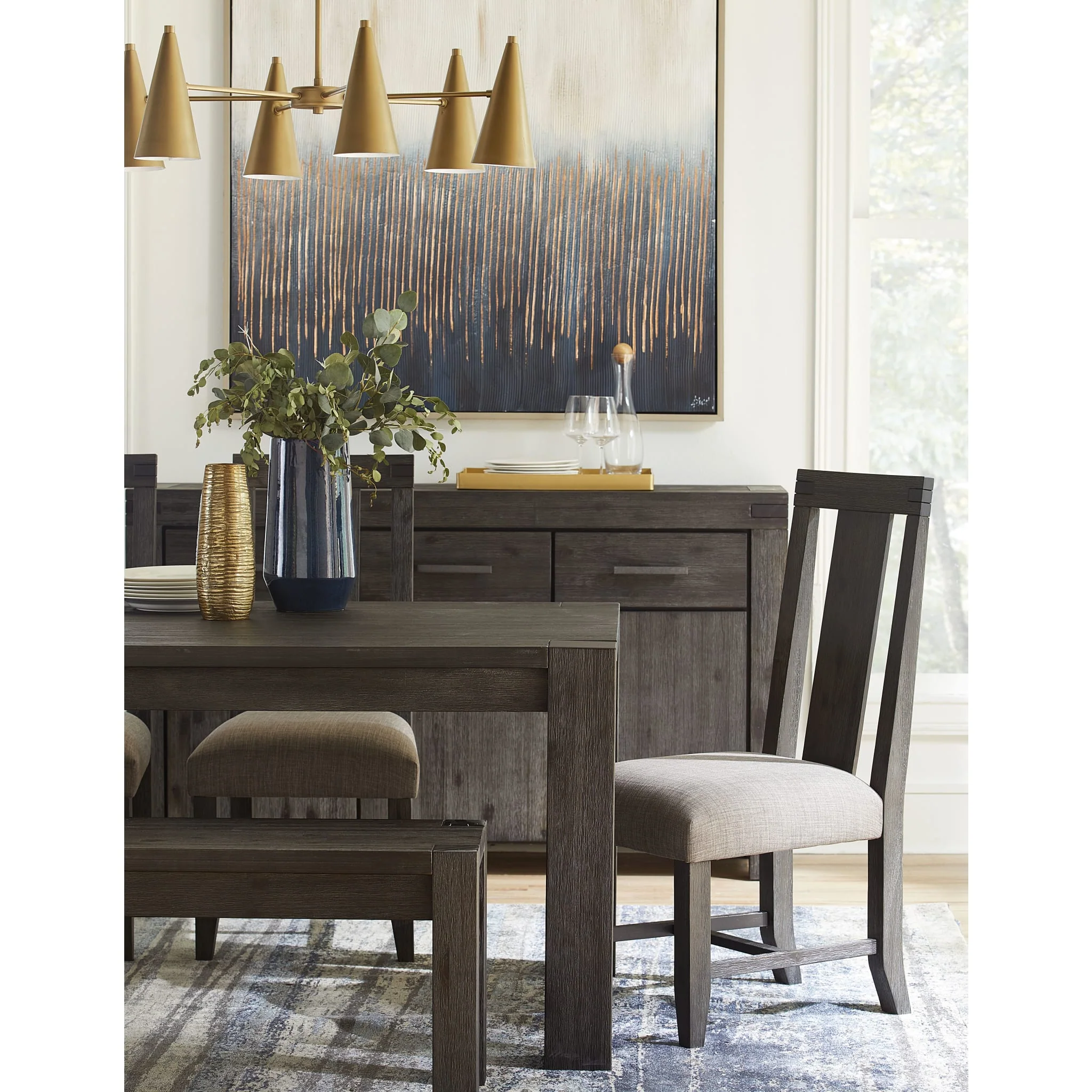 Meadow Solid Wood Three Drawer Three Door Sideboard in Graphite - Image 3