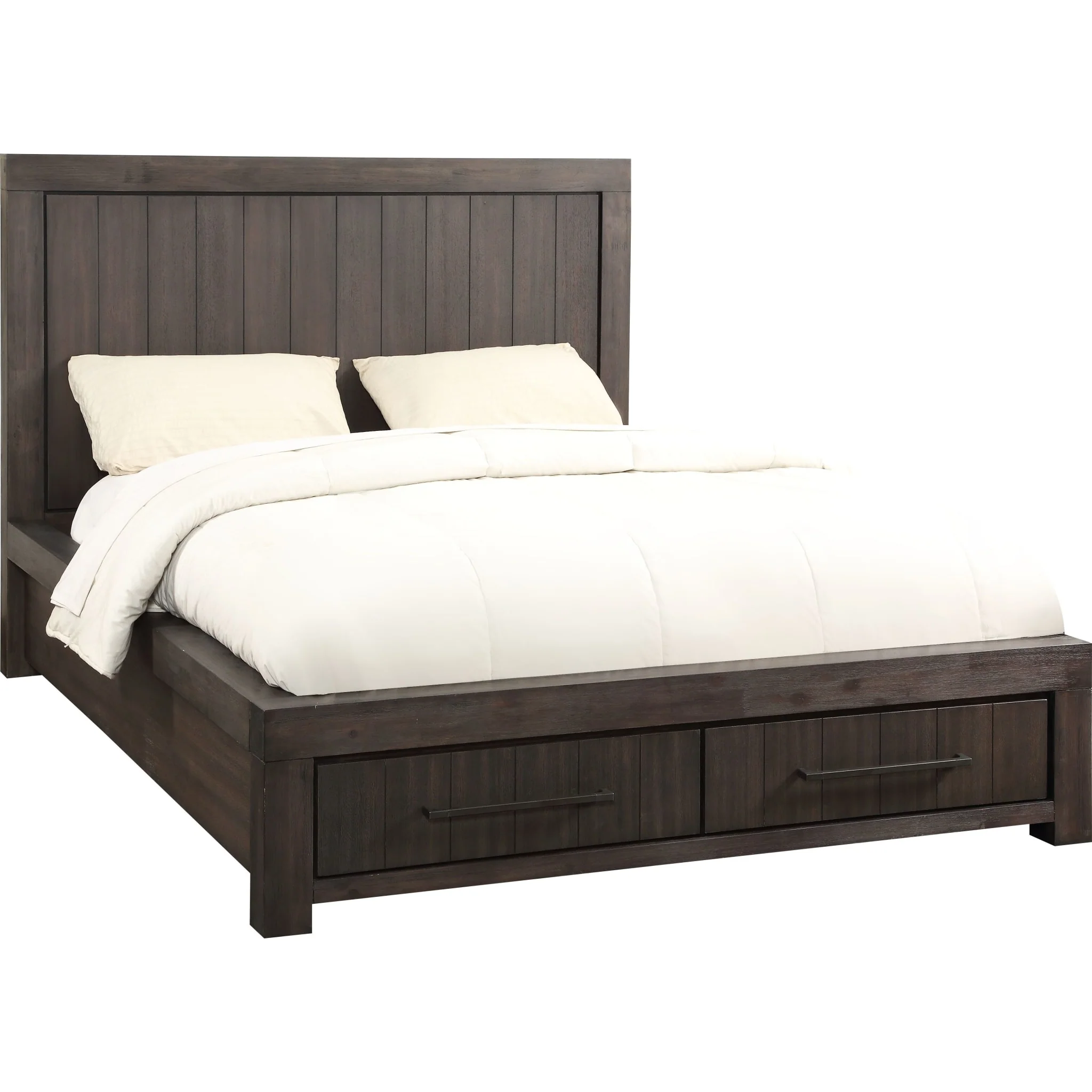 Heath Two Drawer Wood Storage Bed in Basalt Grey - Image 3