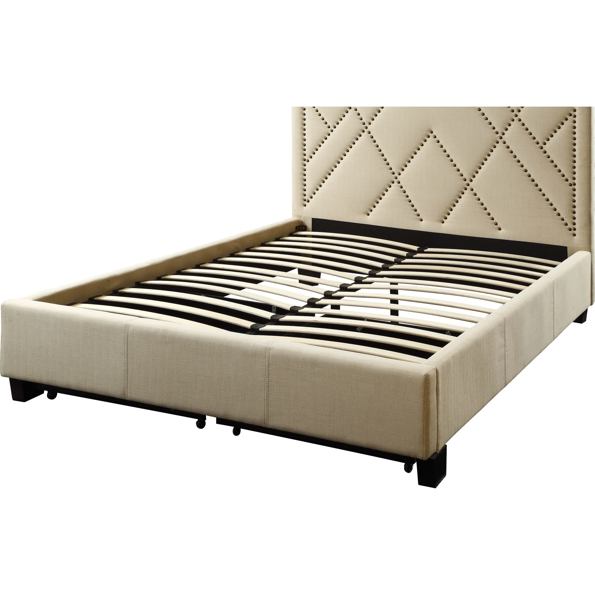 Vienne Nailhead Upholstered Platform Storage Bed in Powder - Image 8