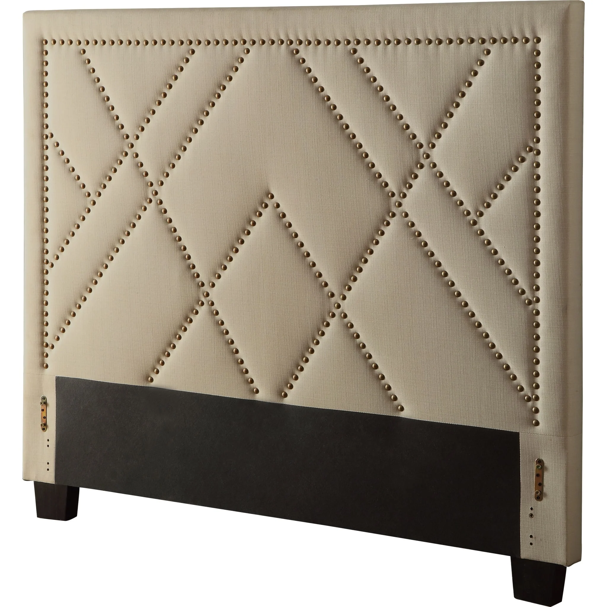 Vienne Nailhead Patterned Upholstered Headboard in Powder - Image 5