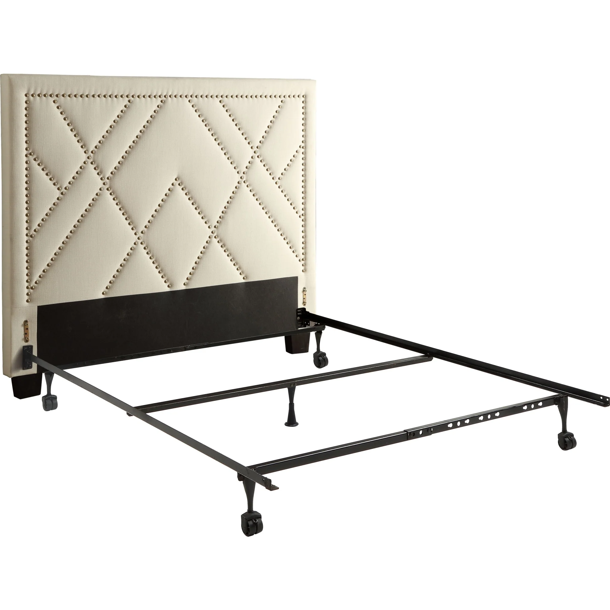 Vienne Nailhead Patterned Upholstered Headboard in Powder - Image 7