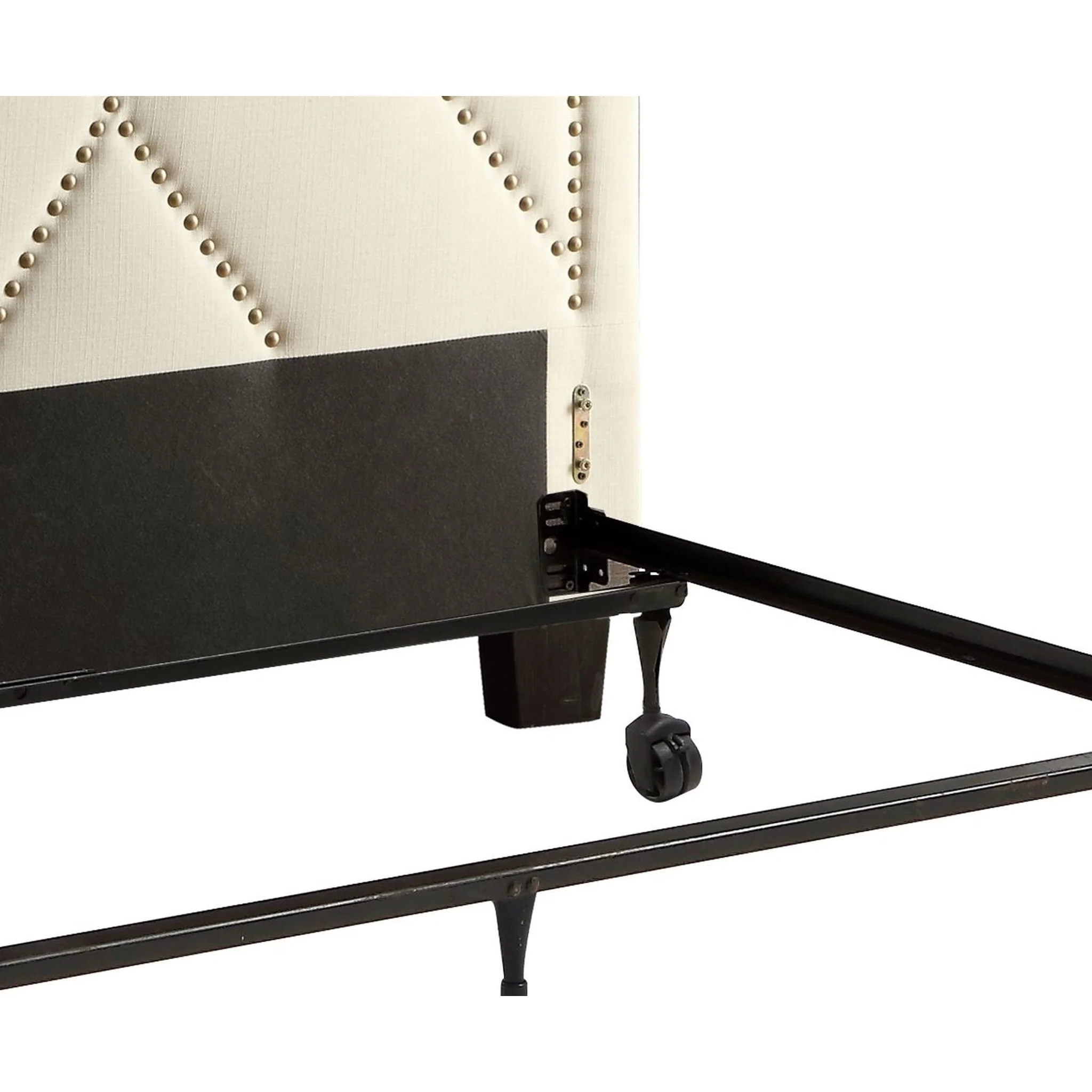 Vienne Nailhead Patterned Upholstered Headboard in Powder - Image 8
