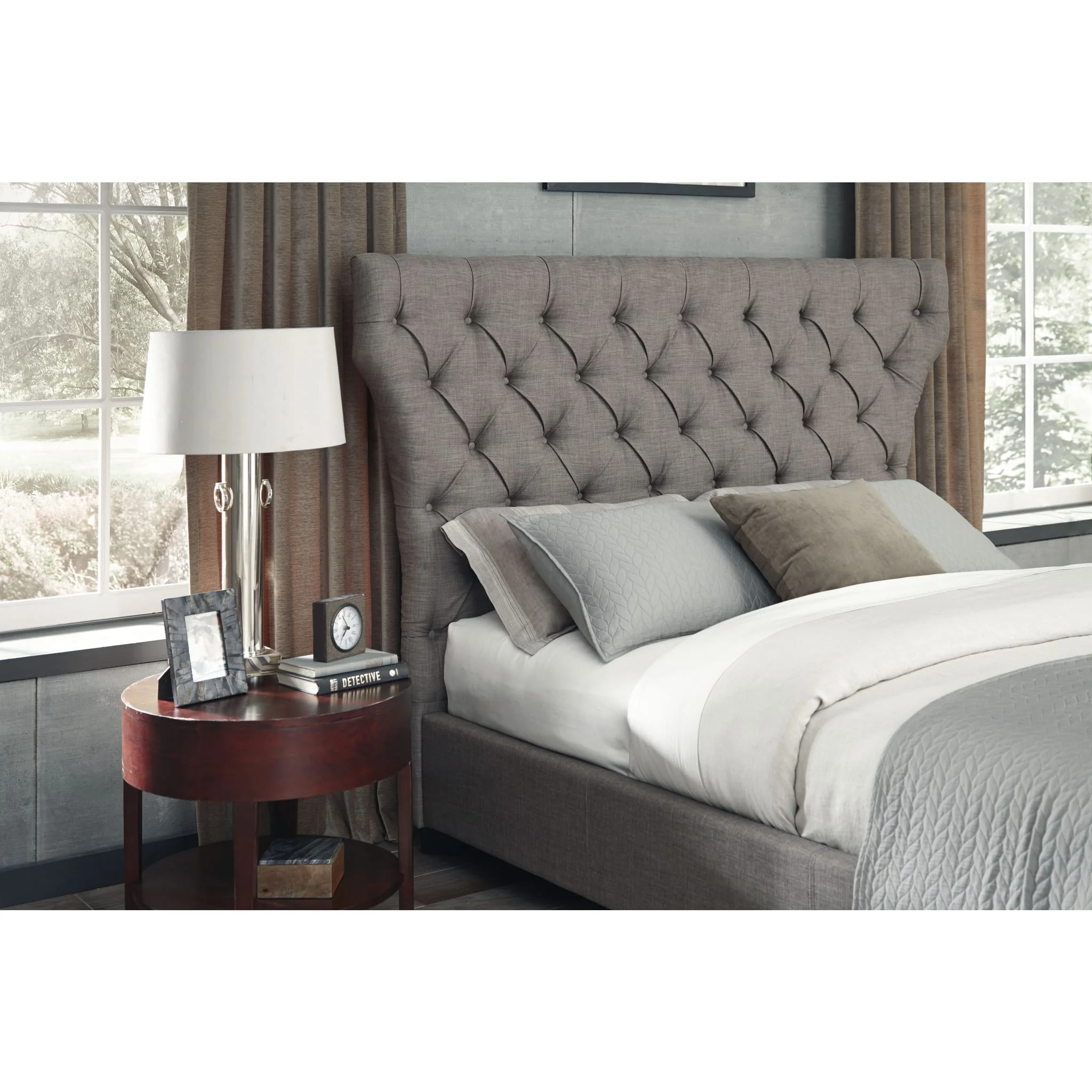 Melina Upholstered Footboard Storage Bed in Dolphin Linen - Image 3