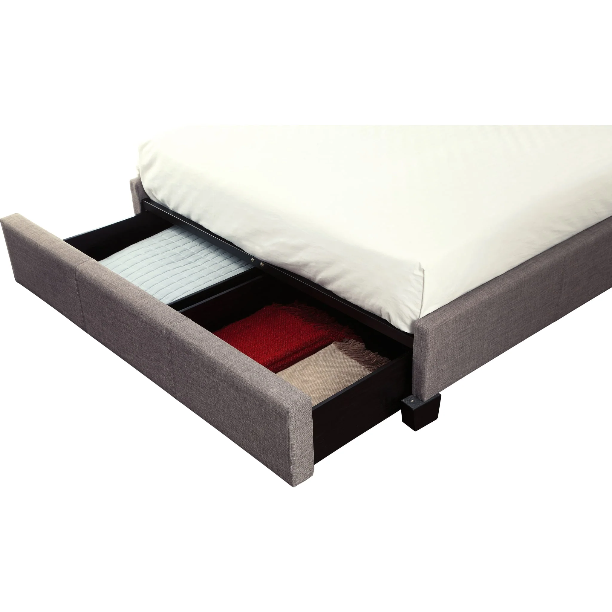 Melina Upholstered Footboard Storage Bed in Dolphin Linen - Image 8