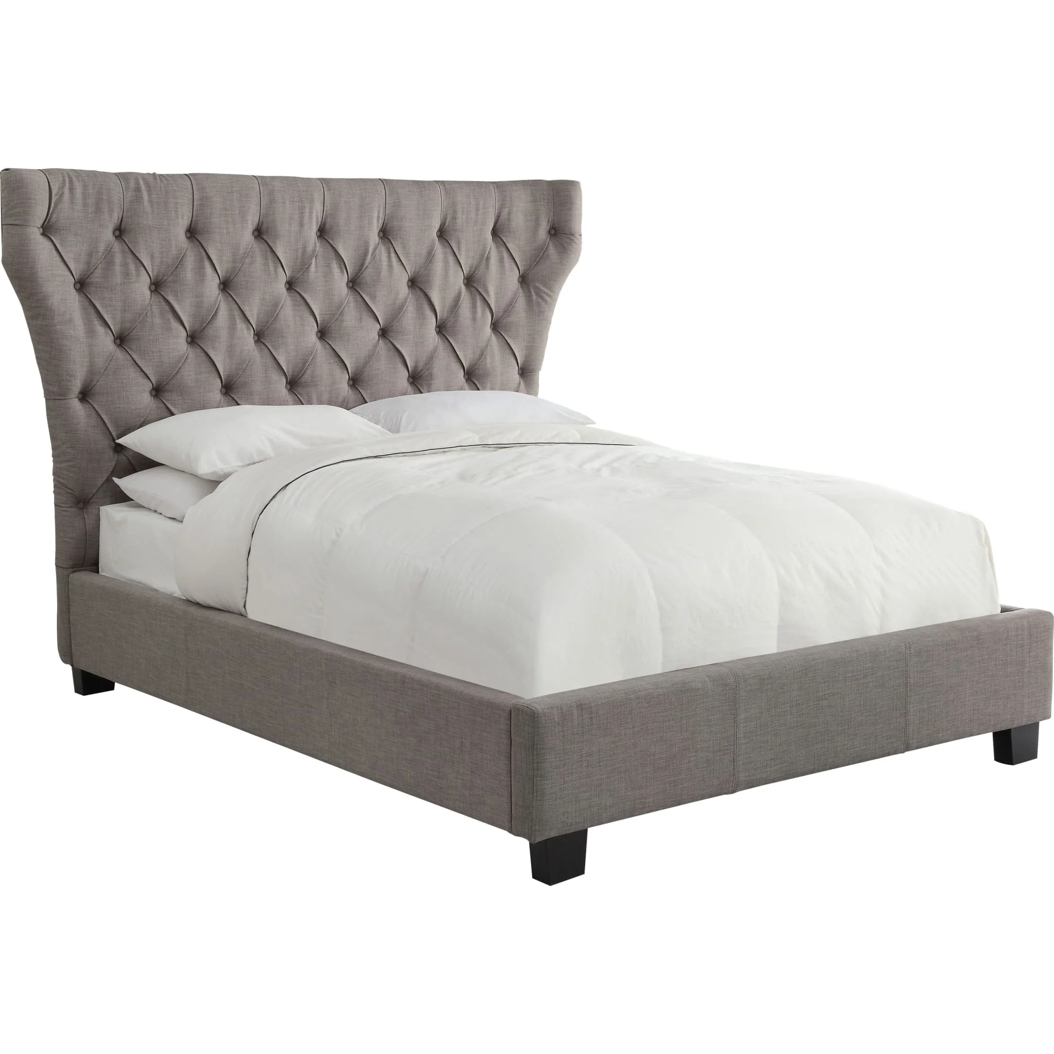Melina Upholstered Platform Bed in Dolphin Linen - Image 6