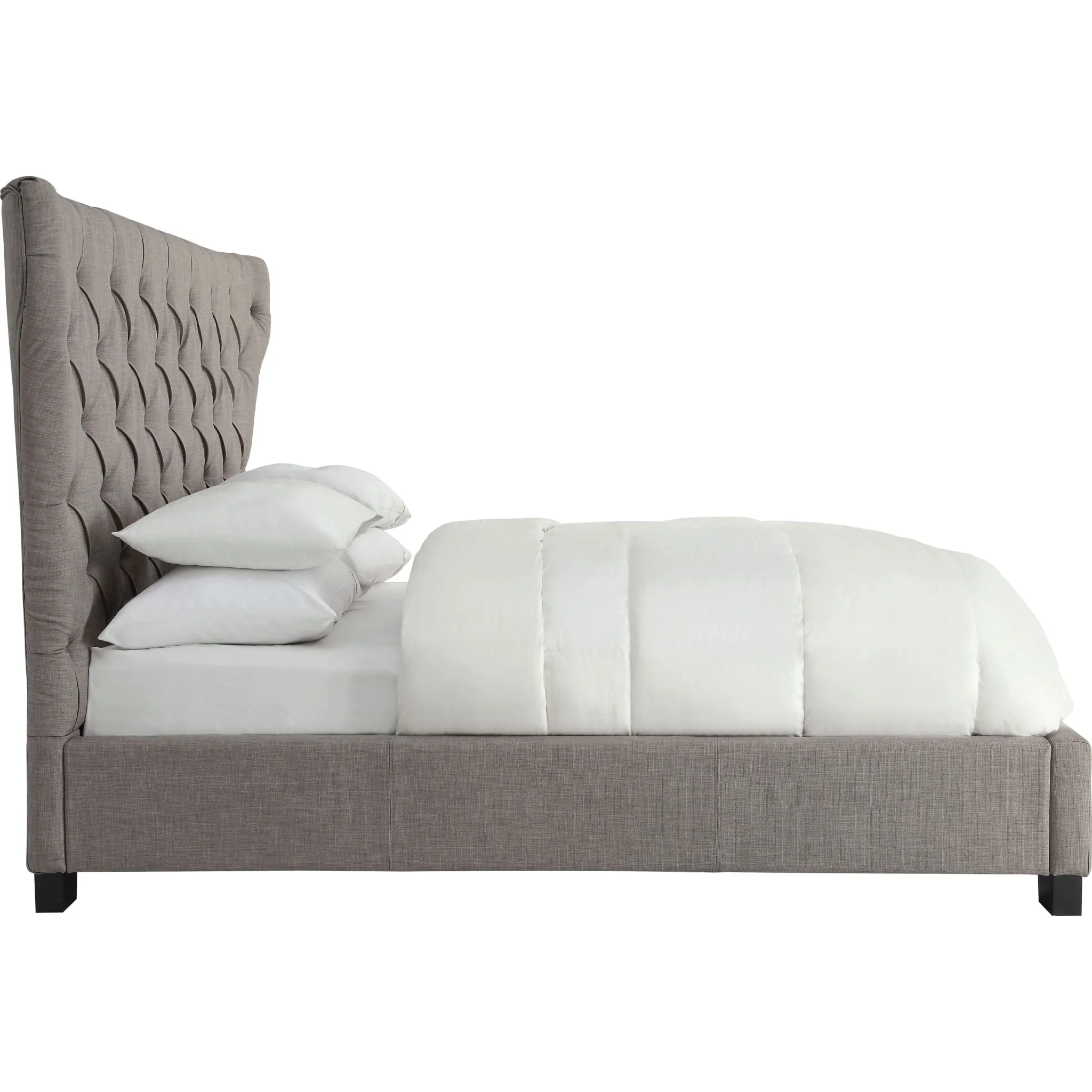 Melina Upholstered Platform Bed in Dolphin Linen - Image 7