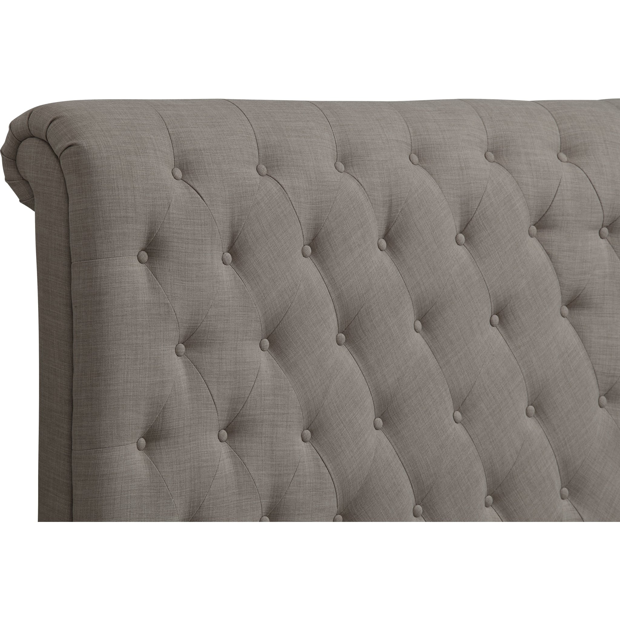 Royal Tufted Upholstered Headboard in Dolphin Linen - Image 4