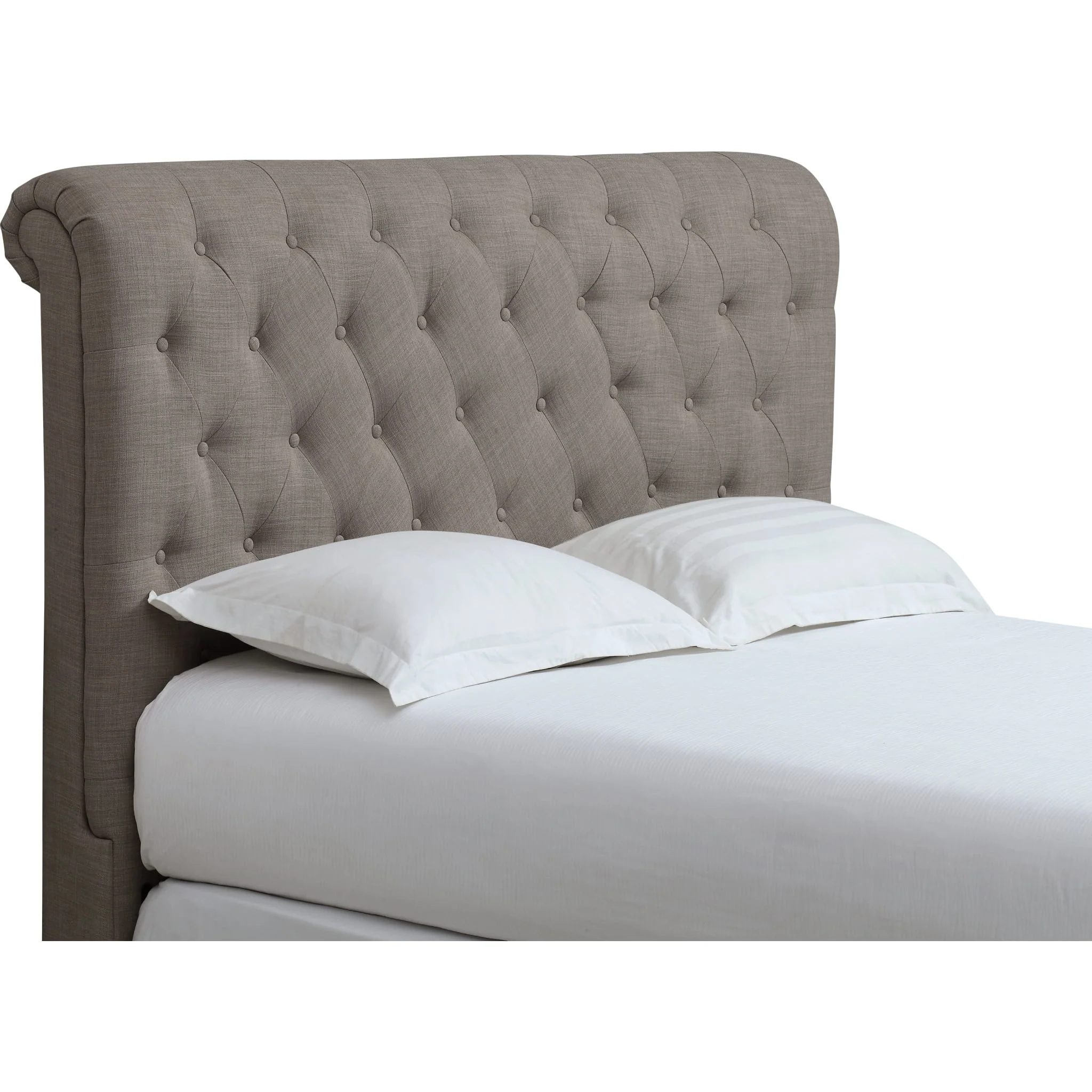 Royal Tufted Upholstered Headboard in Dolphin Linen - Image 5