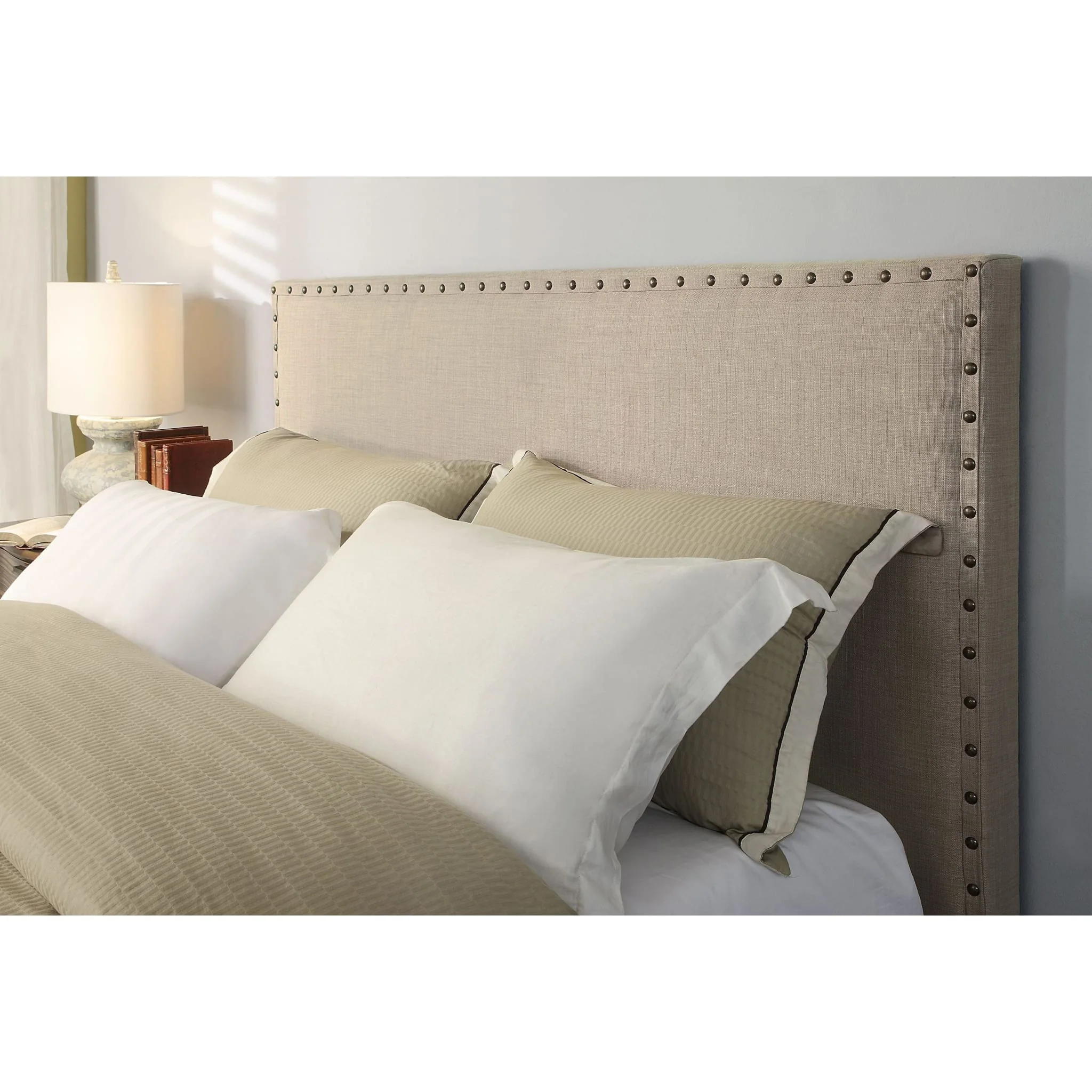 Tavel Nailhead Footboard Storage Bed in Toast Linen - Image 4