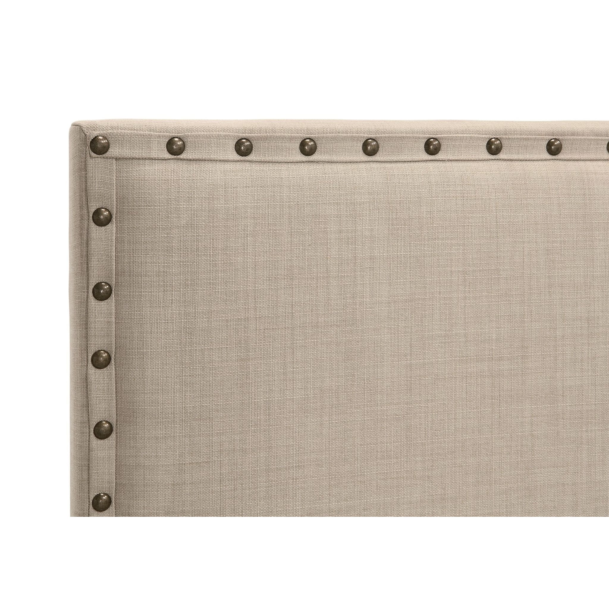 Tavel Nailhead Footboard Storage Bed in Toast Linen - Image 5