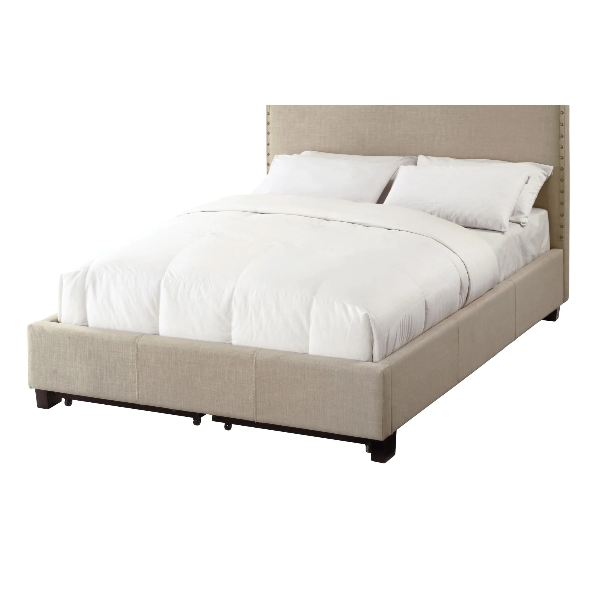 Tavel Nailhead Footboard Storage Bed in Toast Linen - Image 6