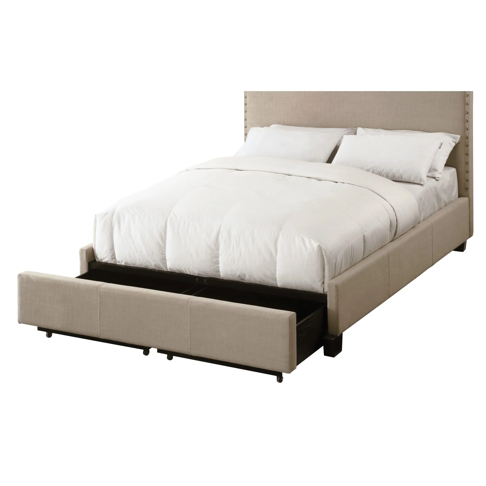Tavel Nailhead Footboard Storage Bed in Toast Linen - Image 7