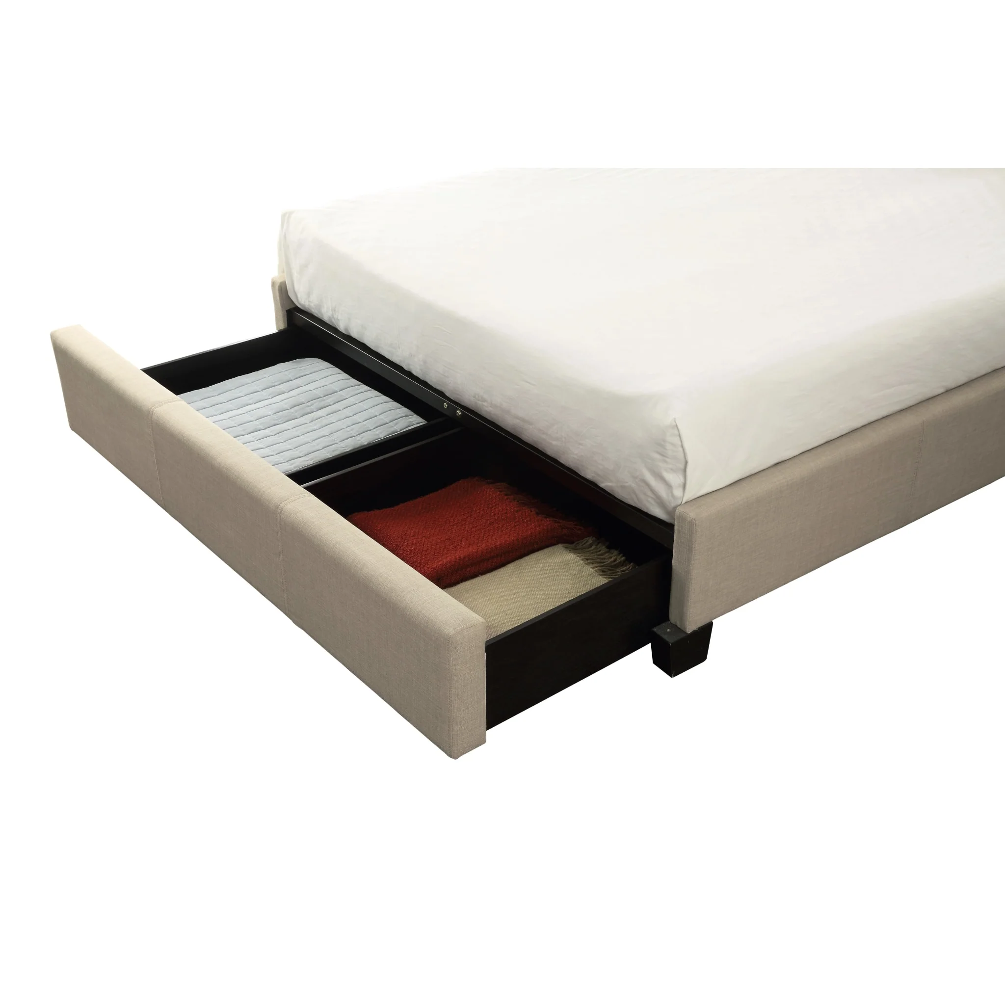 Tavel Nailhead Footboard Storage Bed in Toast Linen - Image 8
