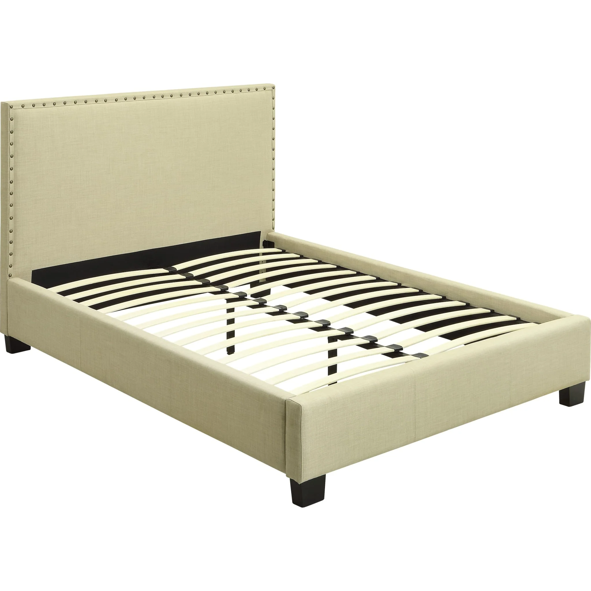 Tavel Nailhead Upholstered Platform Bed in Tumbleweed - Image 8
