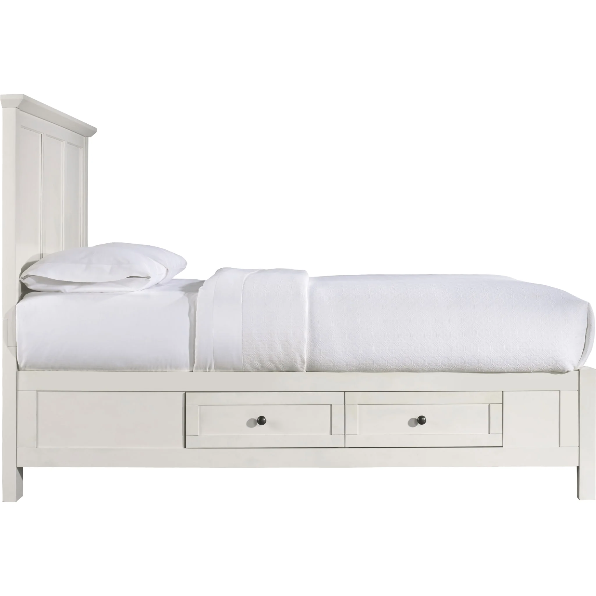Paragon Four Drawer Wood Storage Bed in White - Image 6