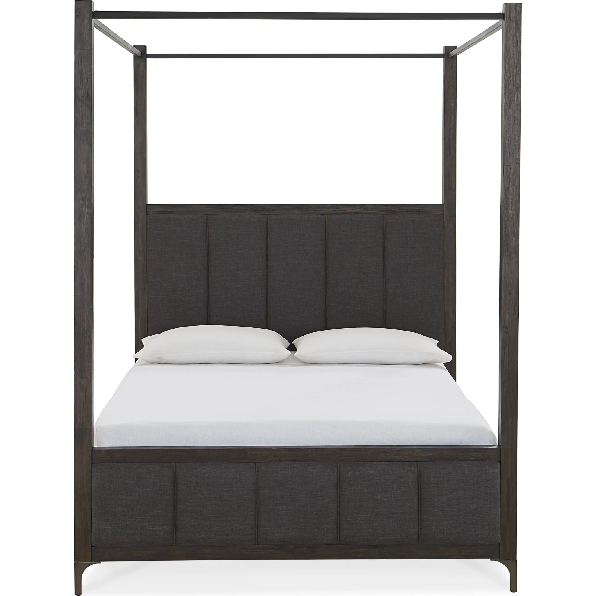 Lucerne Upholstered Canopy Bed in Vintage Coffee - Image 4