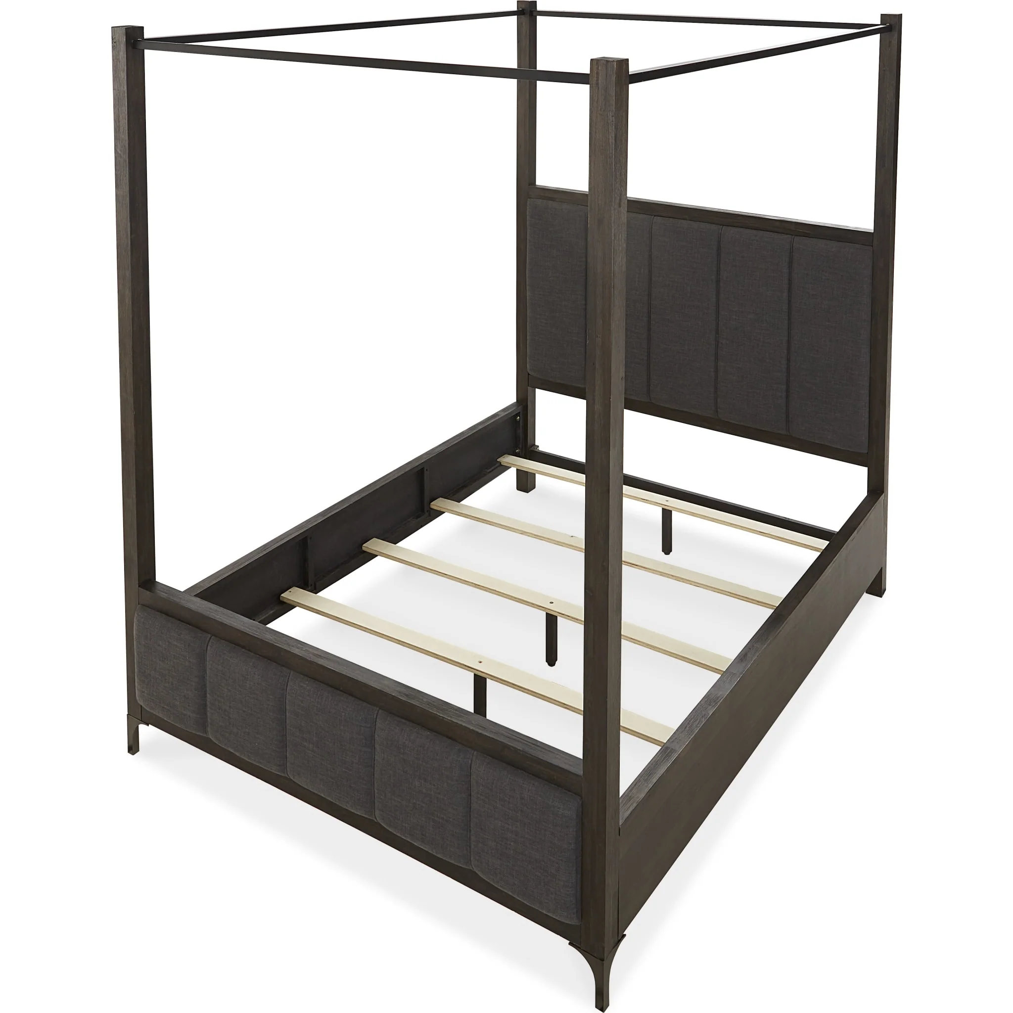 Lucerne Upholstered Canopy Bed in Vintage Coffee - Image 6