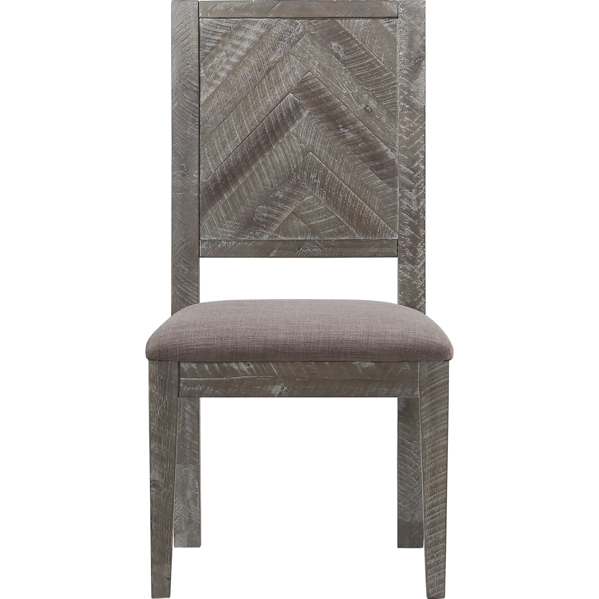 Herringbone Solid Wood Upholstered Dining Chair in Rustic Latte - Image 3