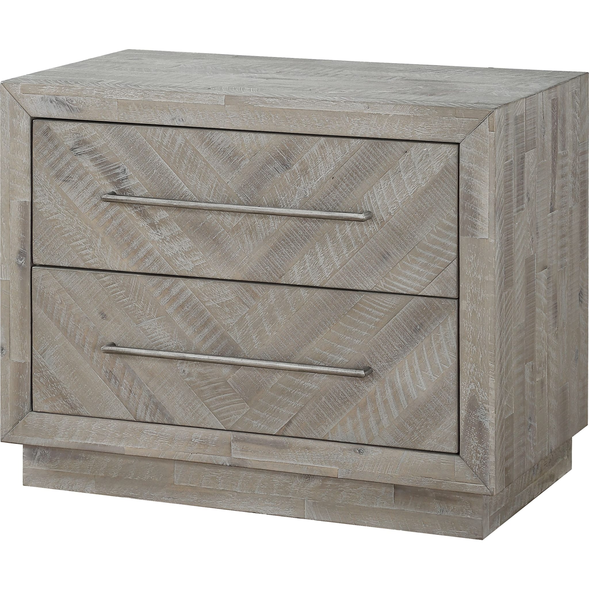Alexandra Solid Wood Two Drawer Nightstand in Rustic Latte - Image 3
