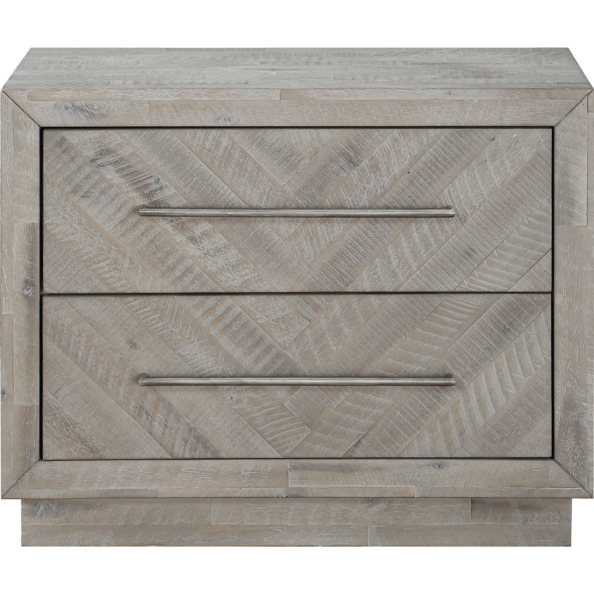 Alexandra Solid Wood Two Drawer Nightstand in Rustic Latte - Image 4
