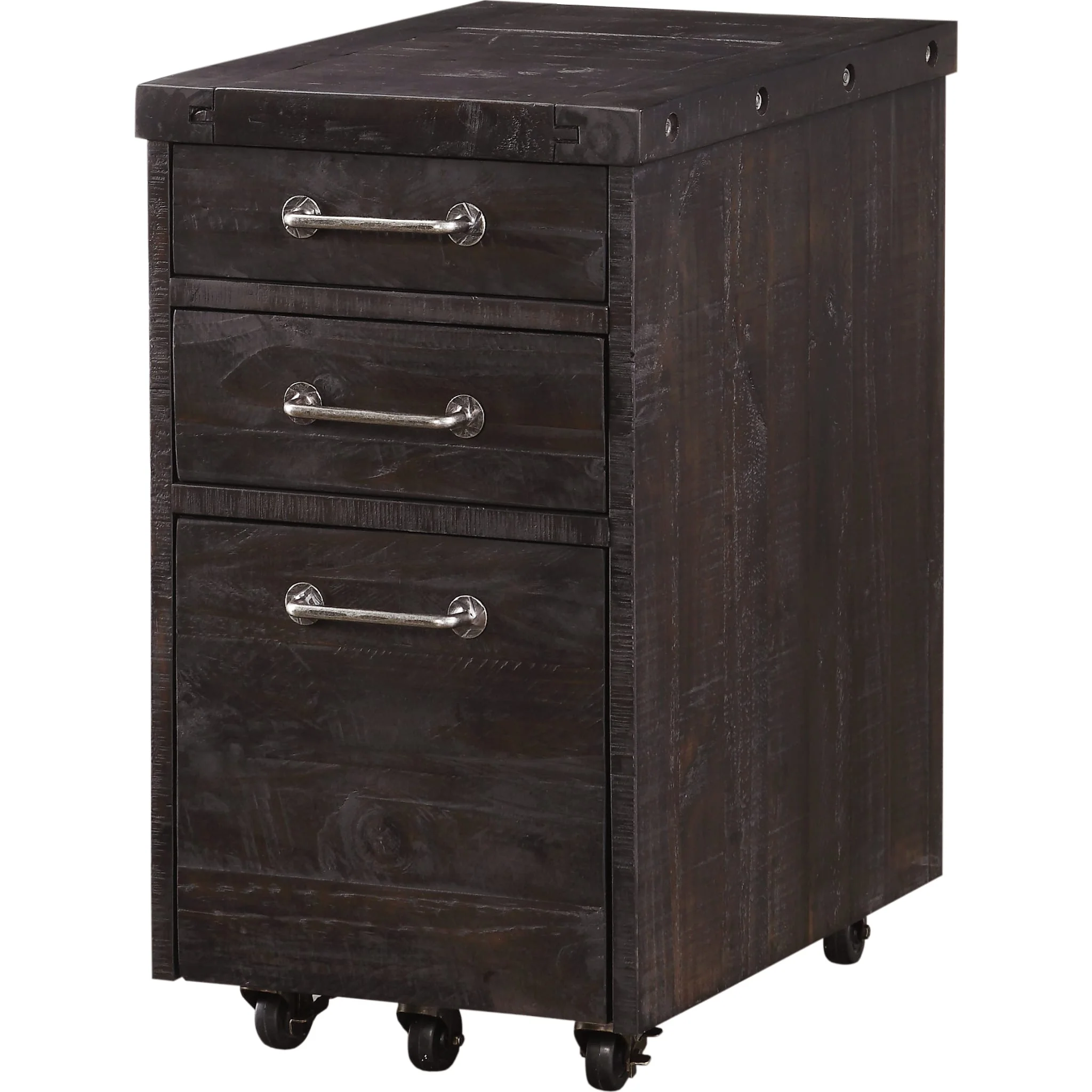 Yosemite Solid Wood Rollling File Cabinet in Cafe - Image 4