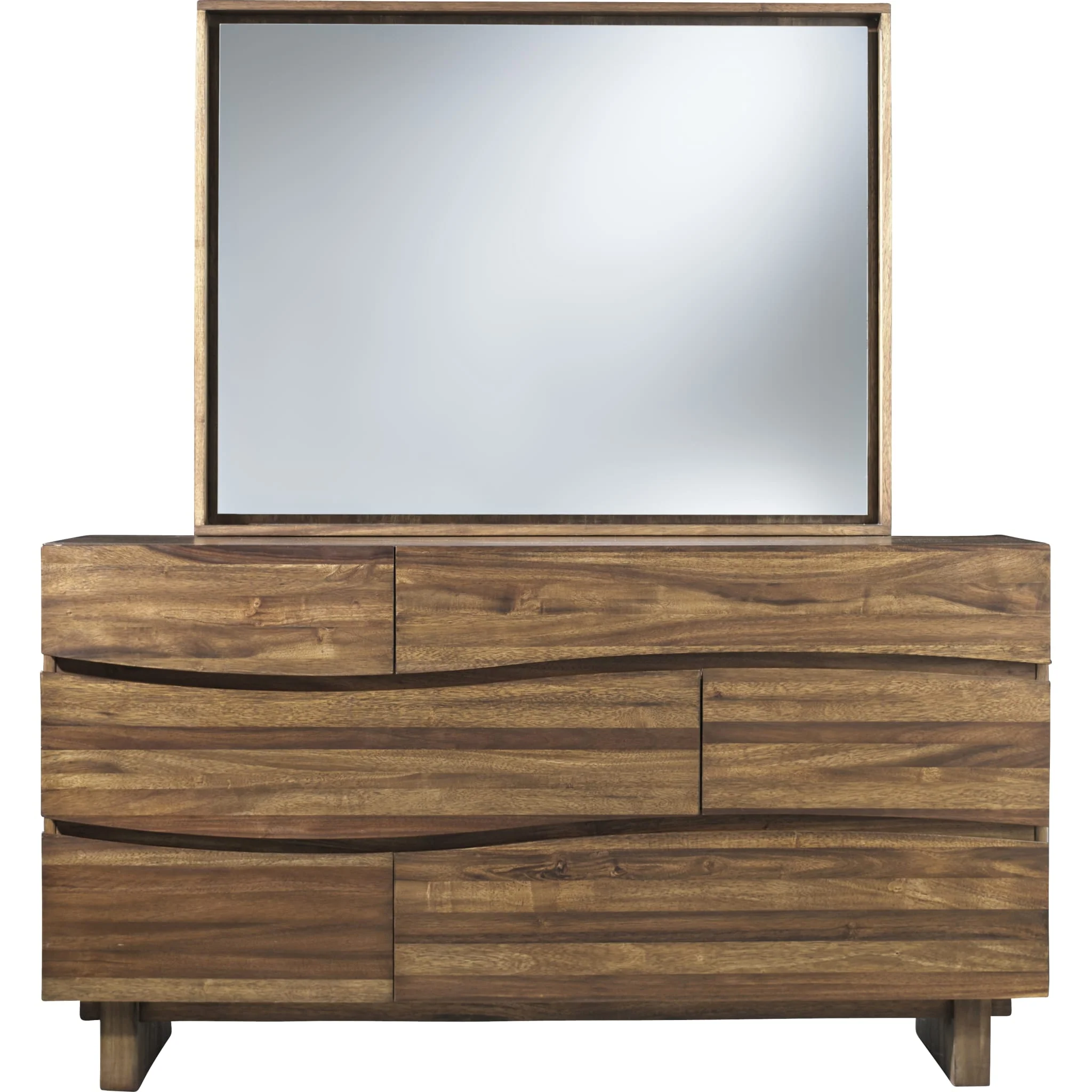 Ocean Six Drawer Solid Wood Dresser in Natural Sengon (2024) - Image 3