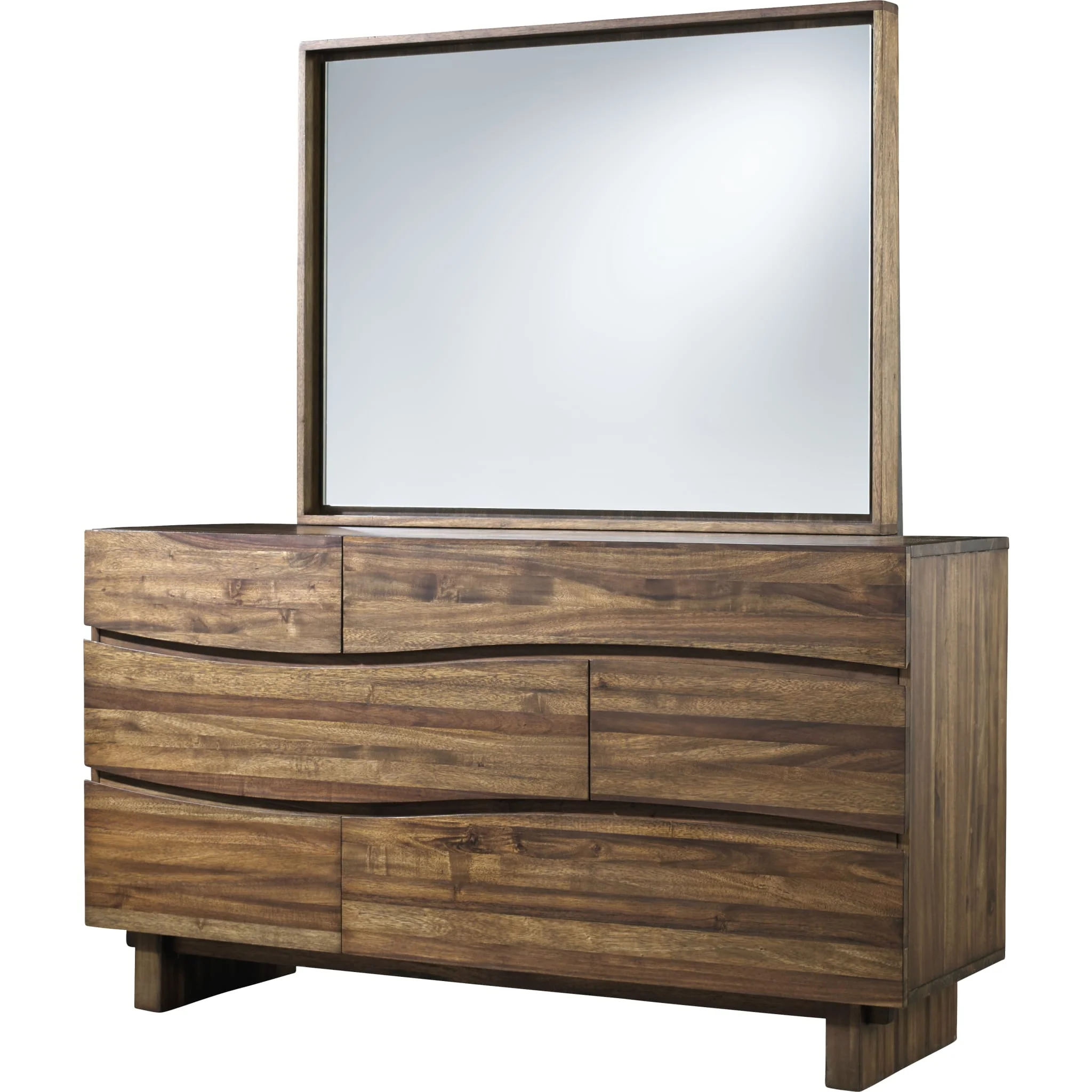 Ocean Six Drawer Solid Wood Dresser in Natural Sengon (2024) - Image 4