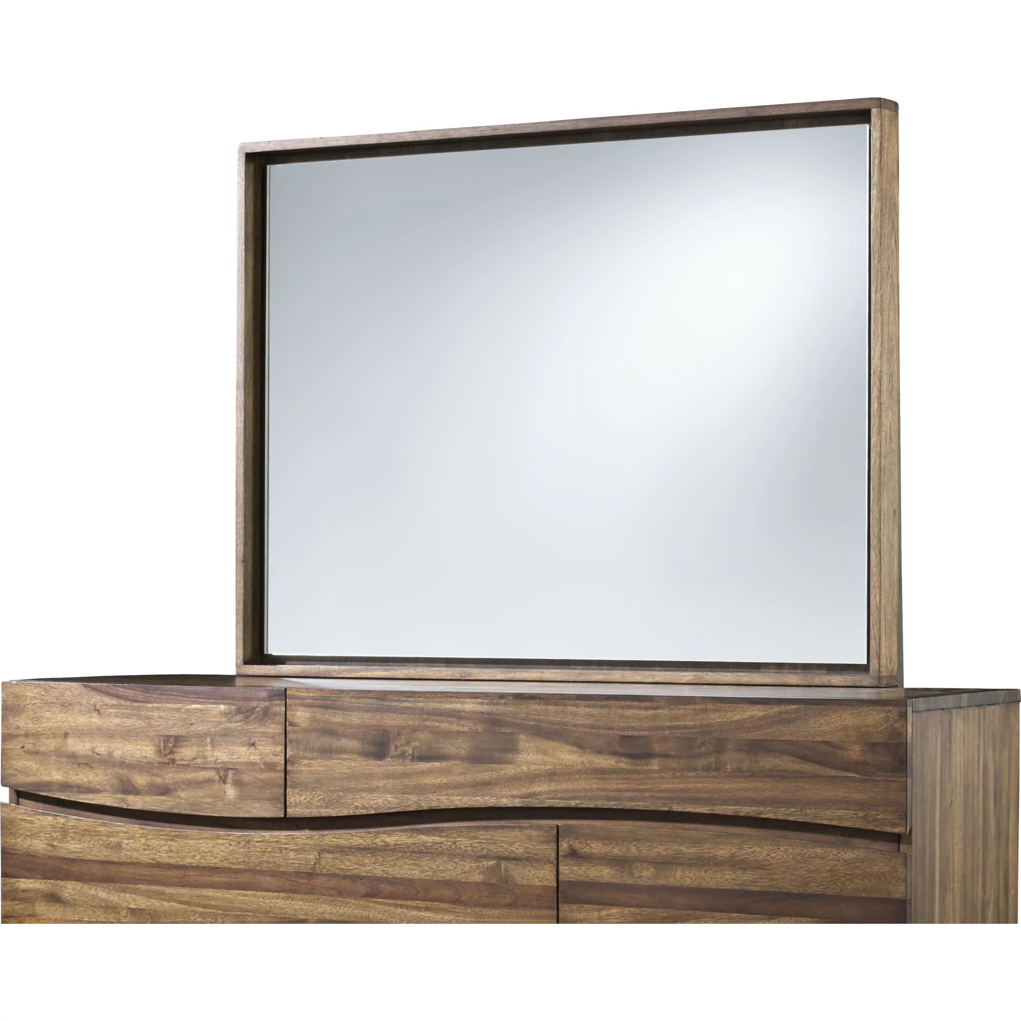 Ocean Solid Wood Floating Glass Mirror in Natural Sengon - Image 4