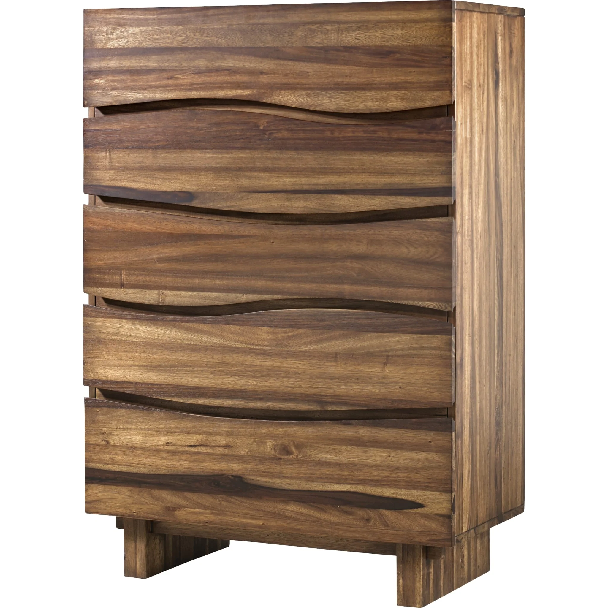 Ocean Five Drawer Solid Wood Chest in Natural Sengon (2024) - Image 4