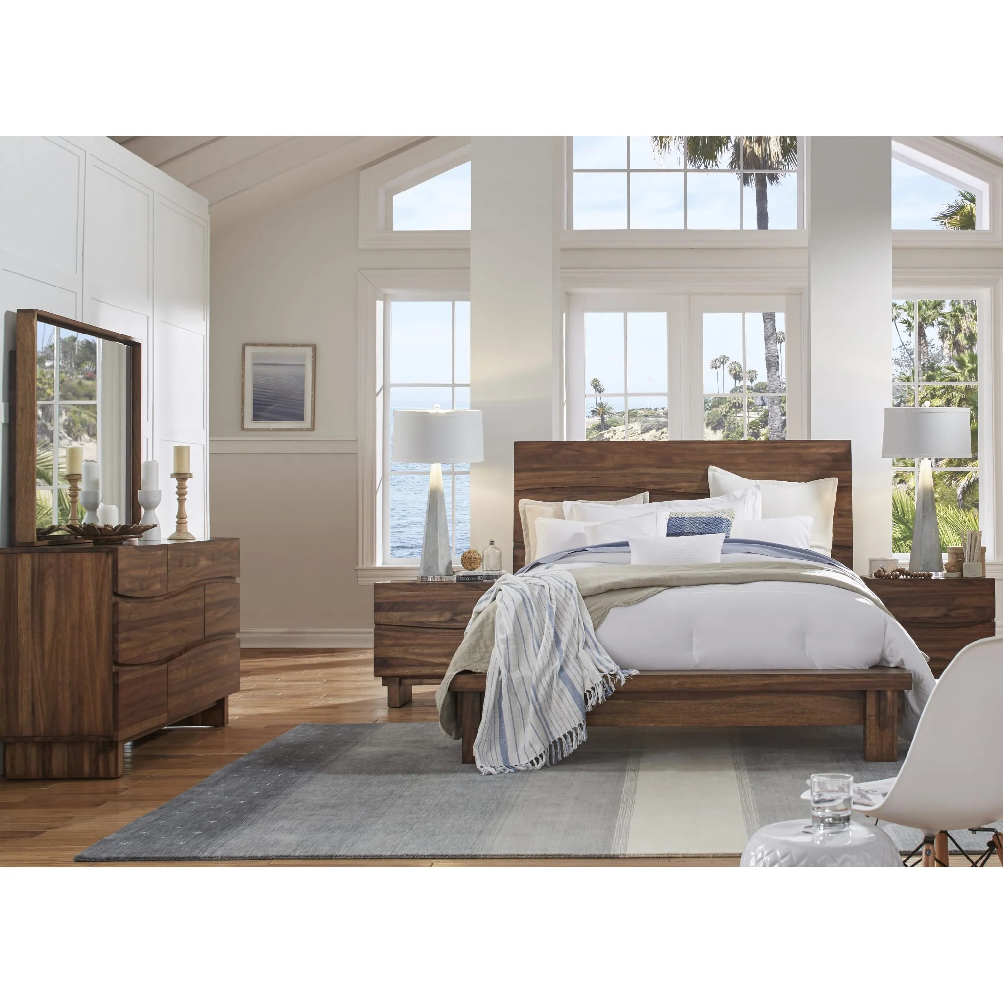 Ocean Solid Wood Platform Bed in Natural Sengon - Image 3