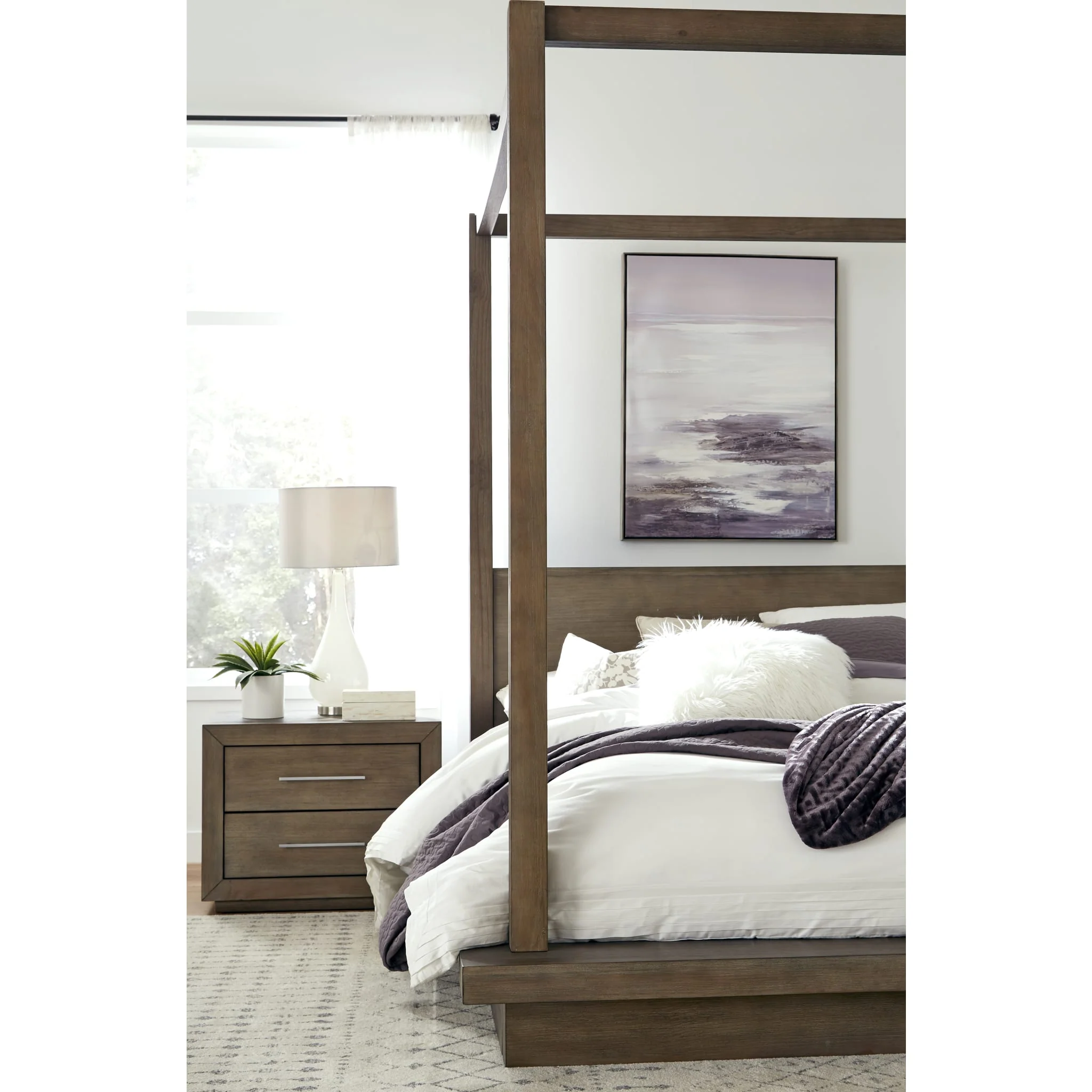 Melbourne Wood Canopy Bed in Dark Pine - Image 3