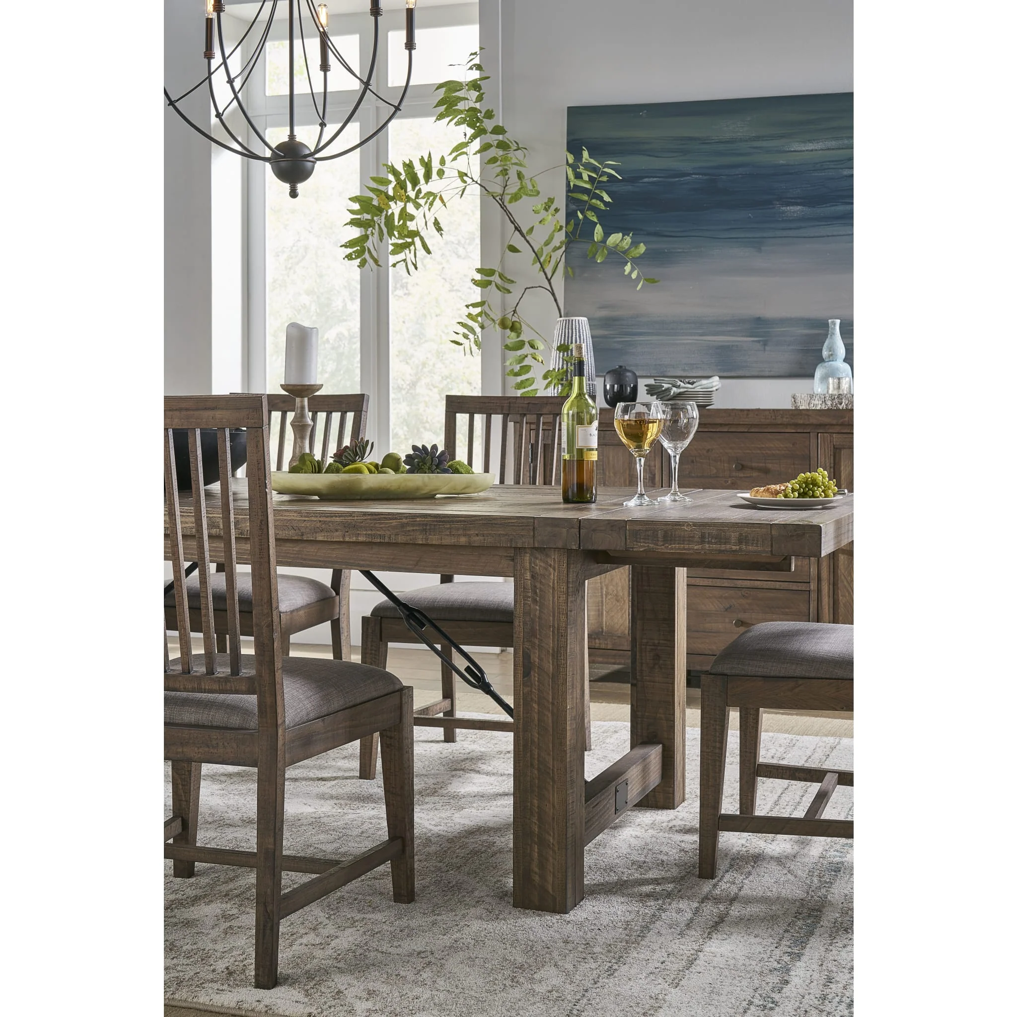 Autumn Solid Wood Extending Dining Table in Flint Oak - Image 3