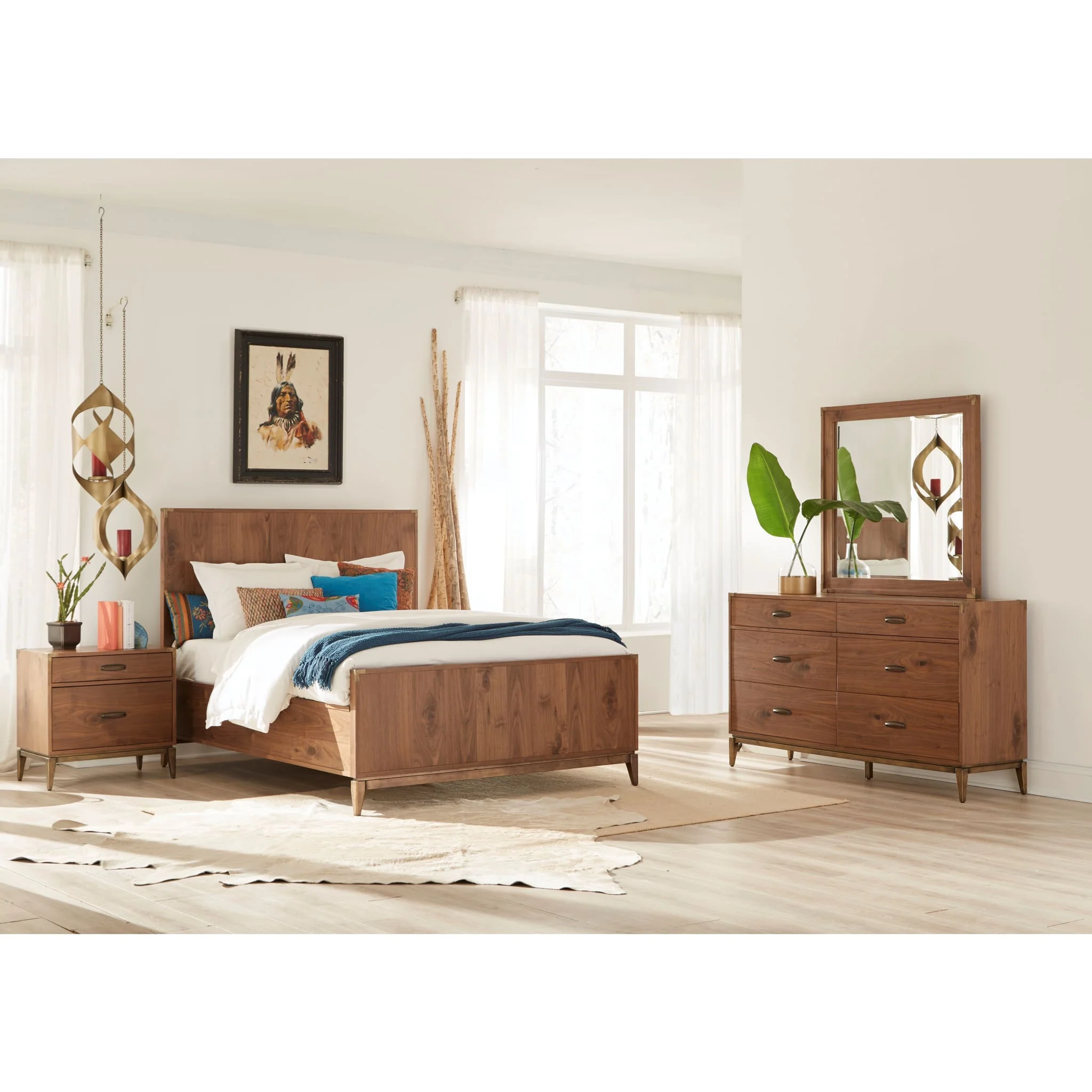 Adler Wood Panel Bed in Natural Walnut - Image 3