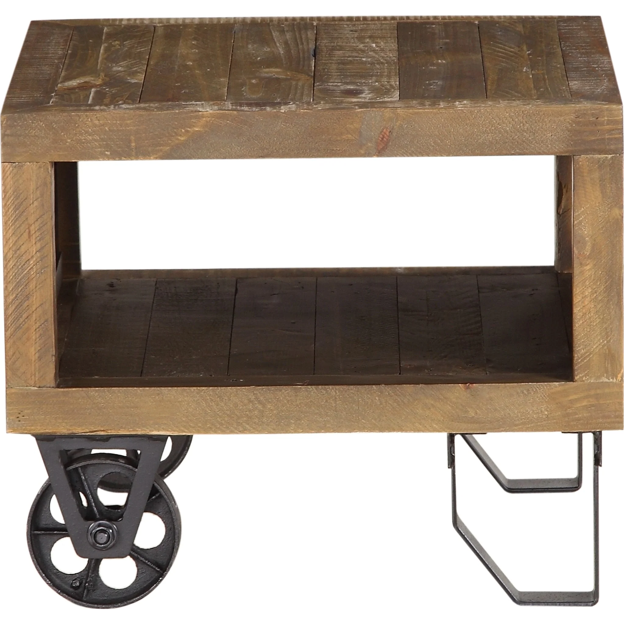 Coalburn Reclaimed Wood Square Side Table in Russett Brown - Image 3