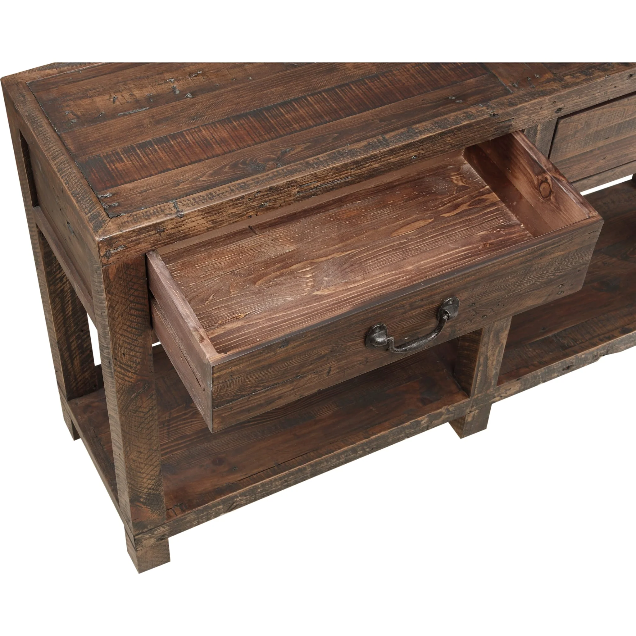 Craster Reclaimed Wood Console Table in Smoky Taupe - Image 5