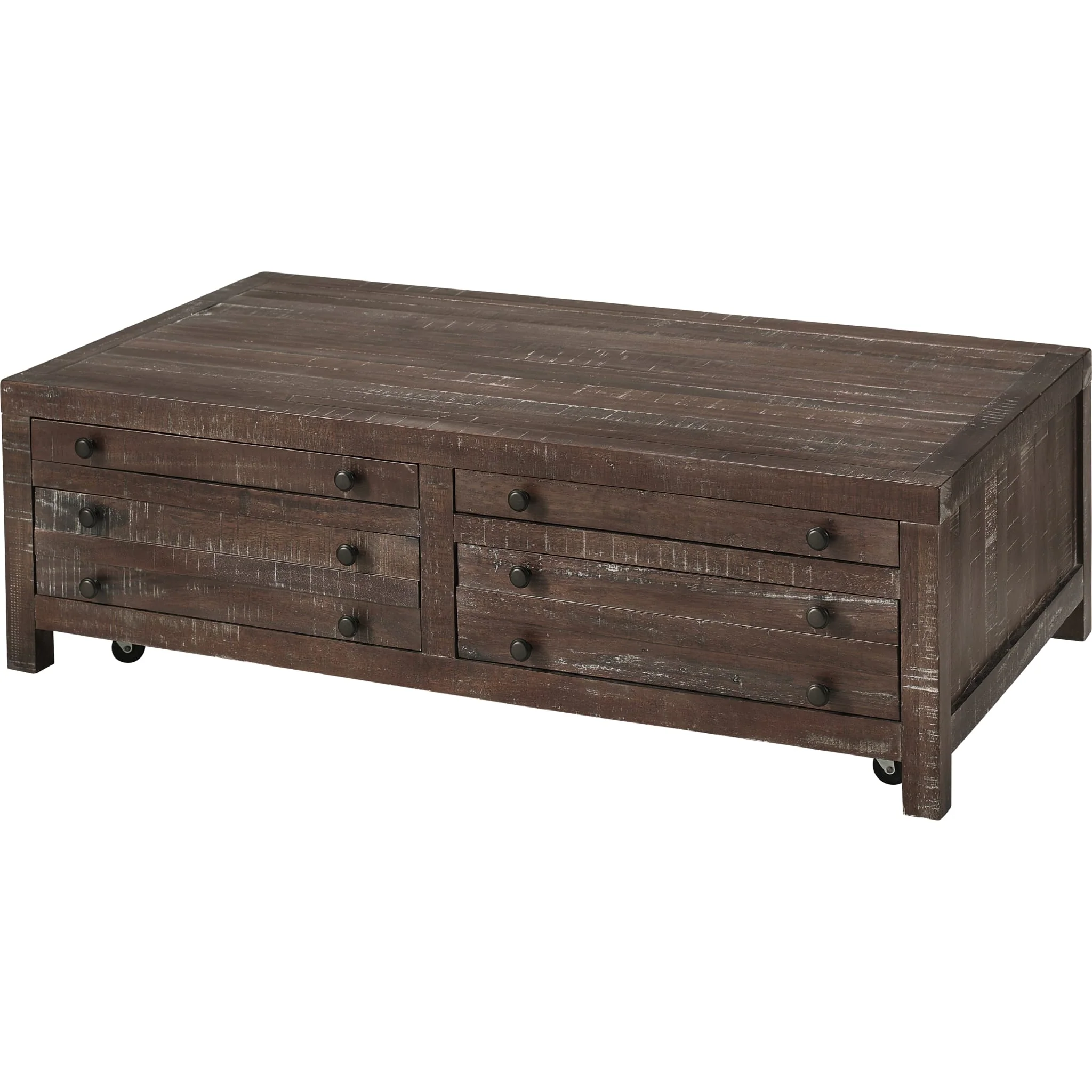 Townsend Solid Wood Castered Coffee Table in Java - Image 4