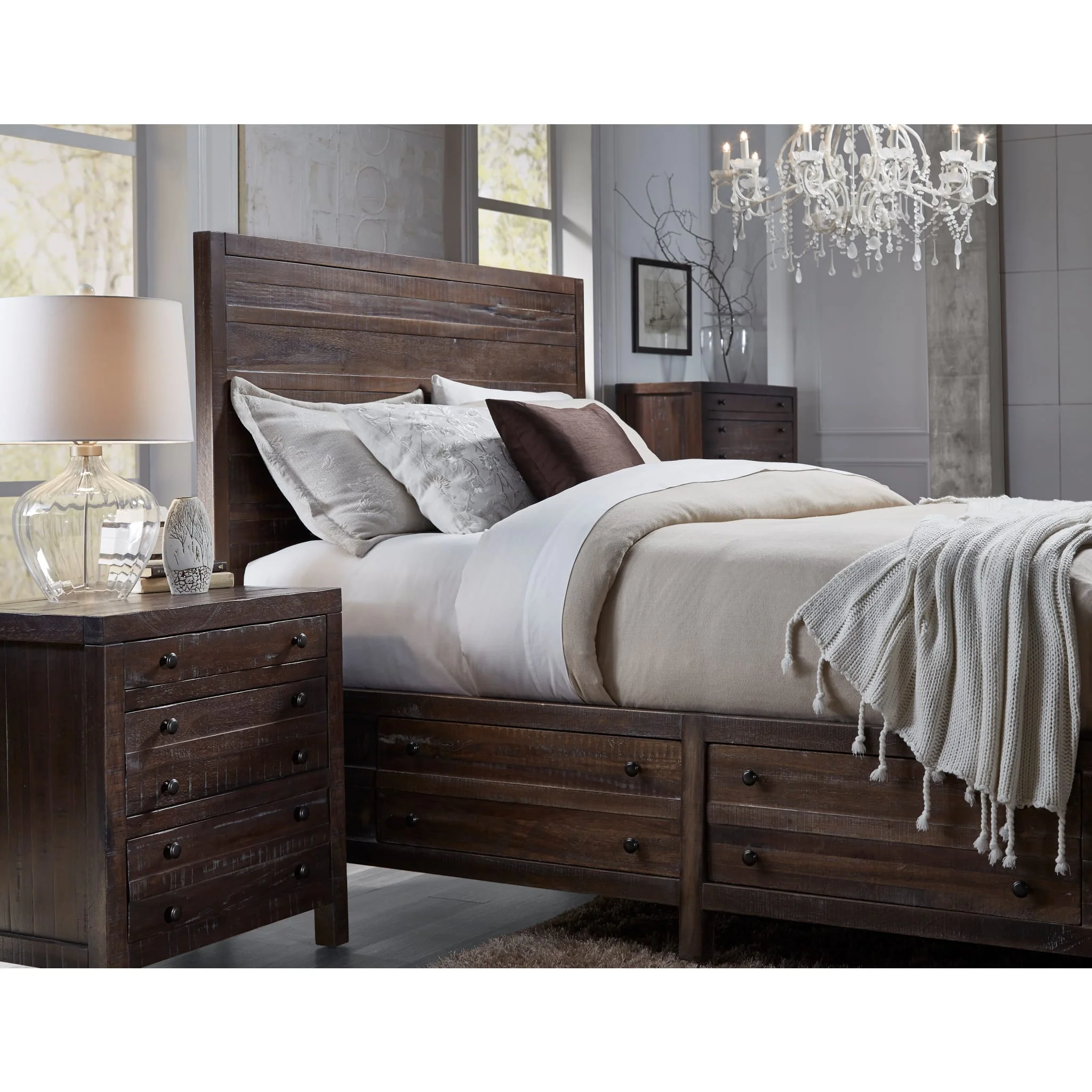 Townsend Solid Wood Storage Bed in Java - Image 3