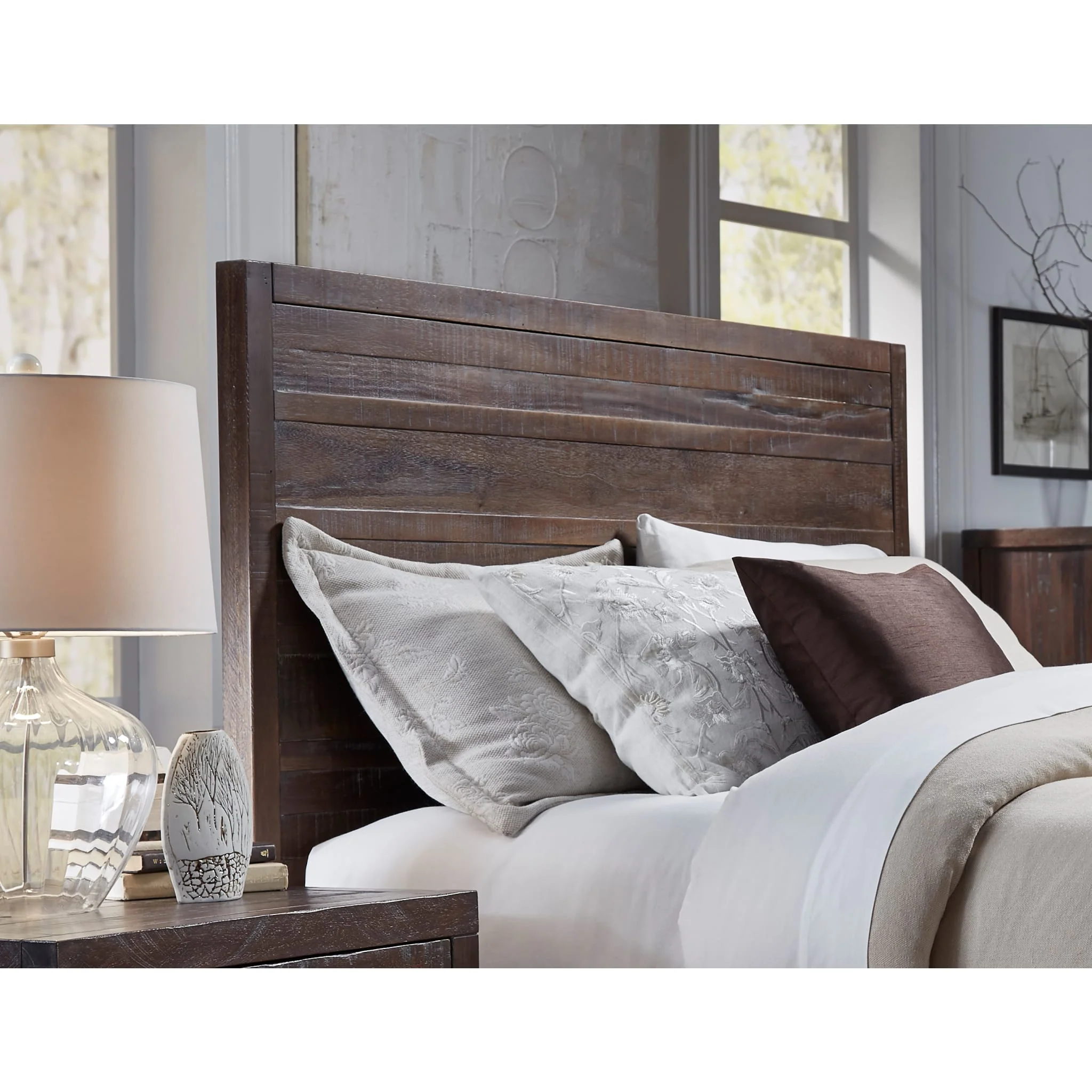 Townsend Solid Wood Panel Bed in Java - Image 3
