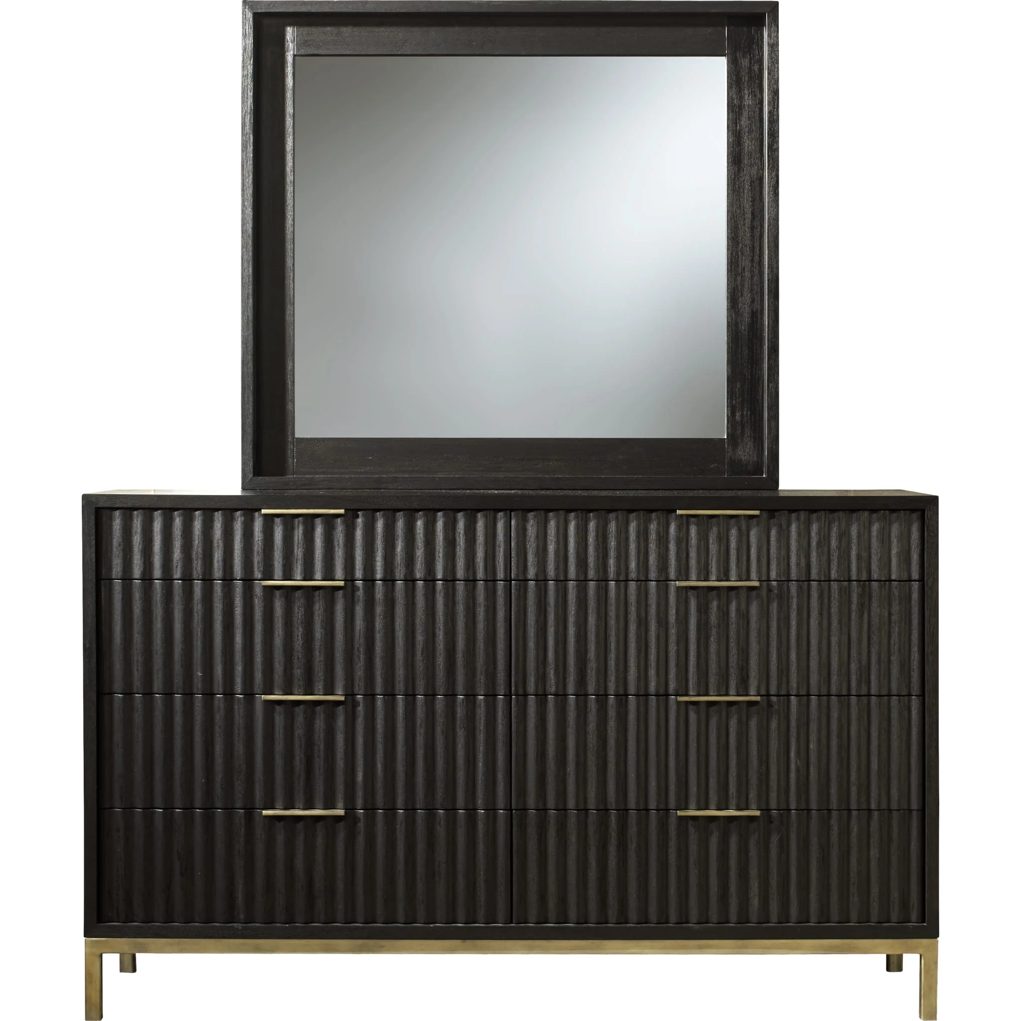 Kentifield Solid Wood Eight Drawer Dresser in Black Drifted Oak (2024) - Image 3