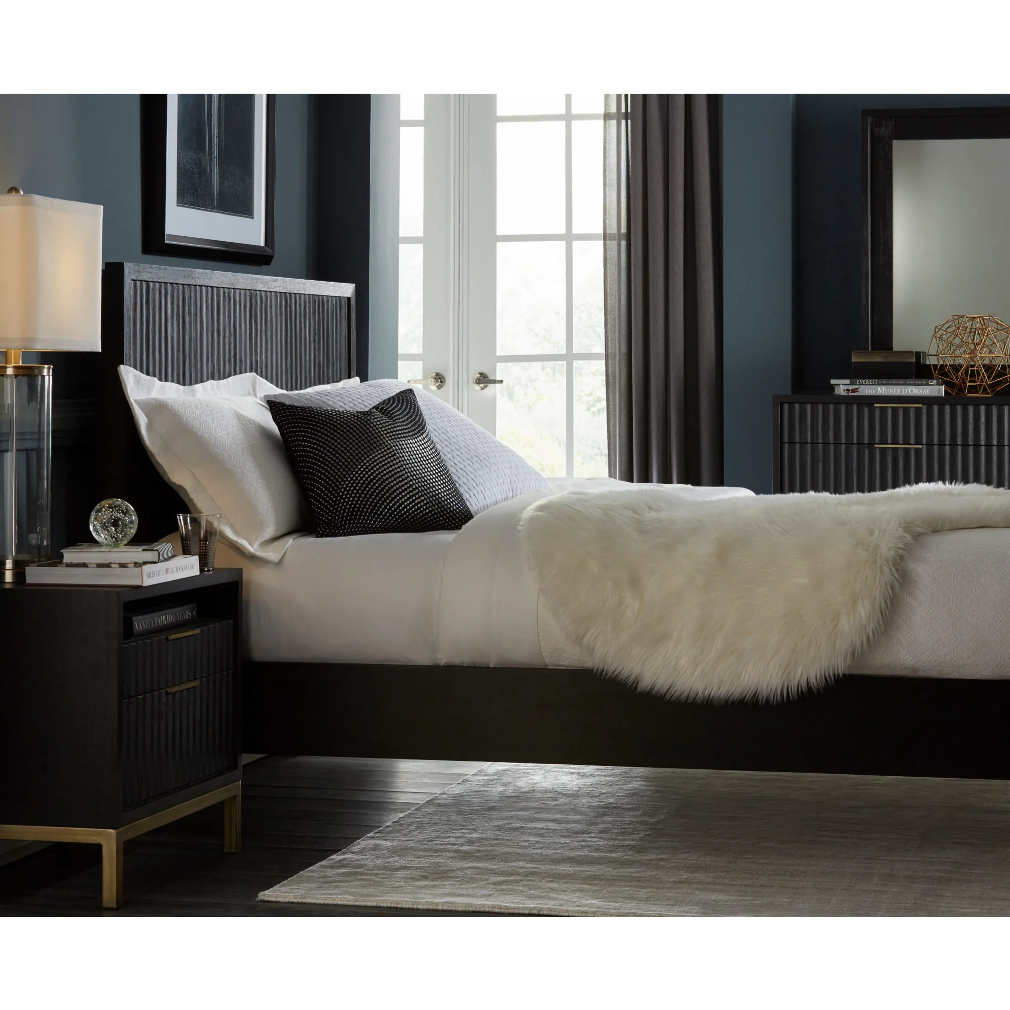 Kentfield Solid Wood Platform Bed in Black Drifted Oak - Image 3