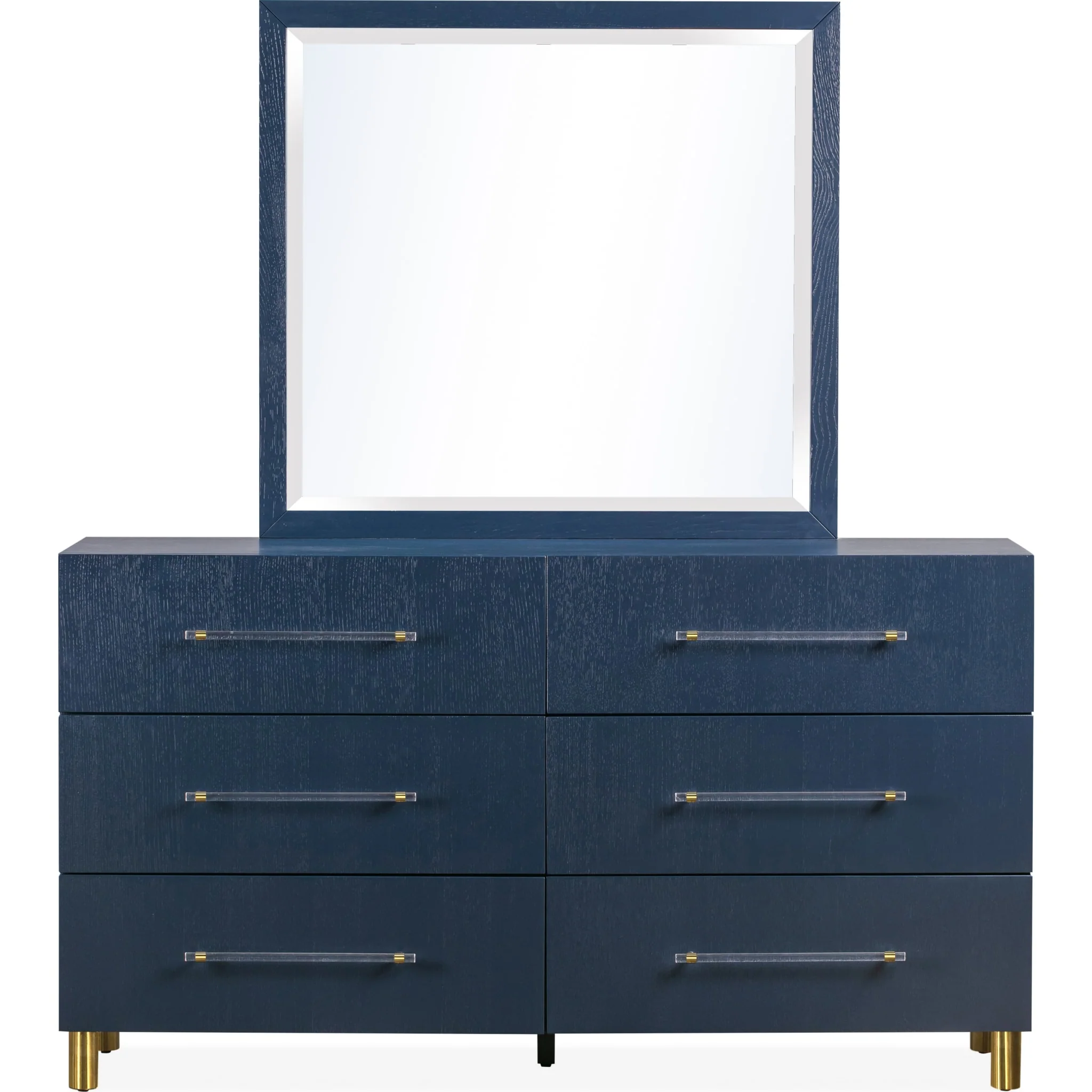 Argento Six Drawer Dresser in Navy Blue and Burnished Brass (2024) - Image 7