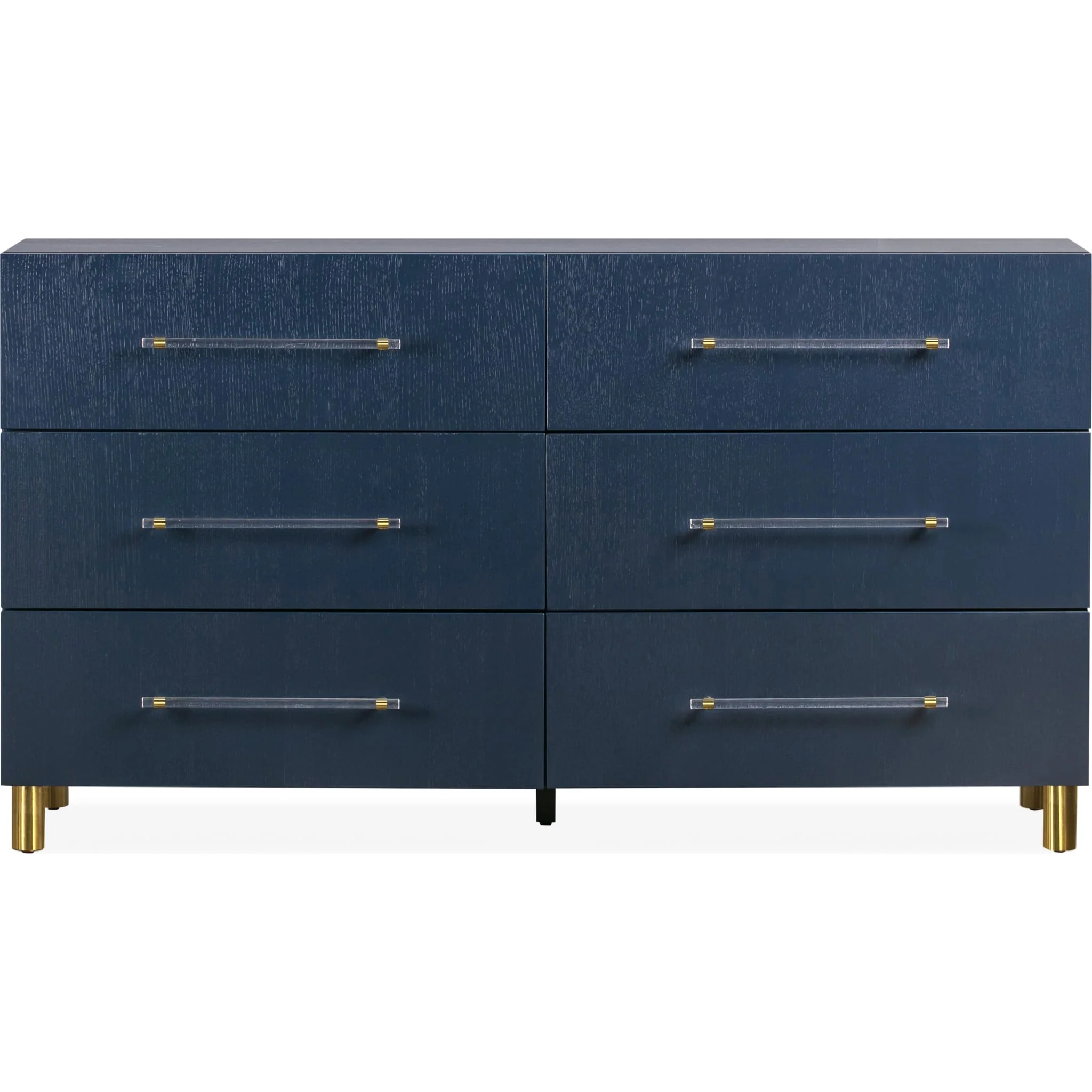 Argento Six Drawer Dresser in Navy Blue and Burnished Brass (2024) - Image 9