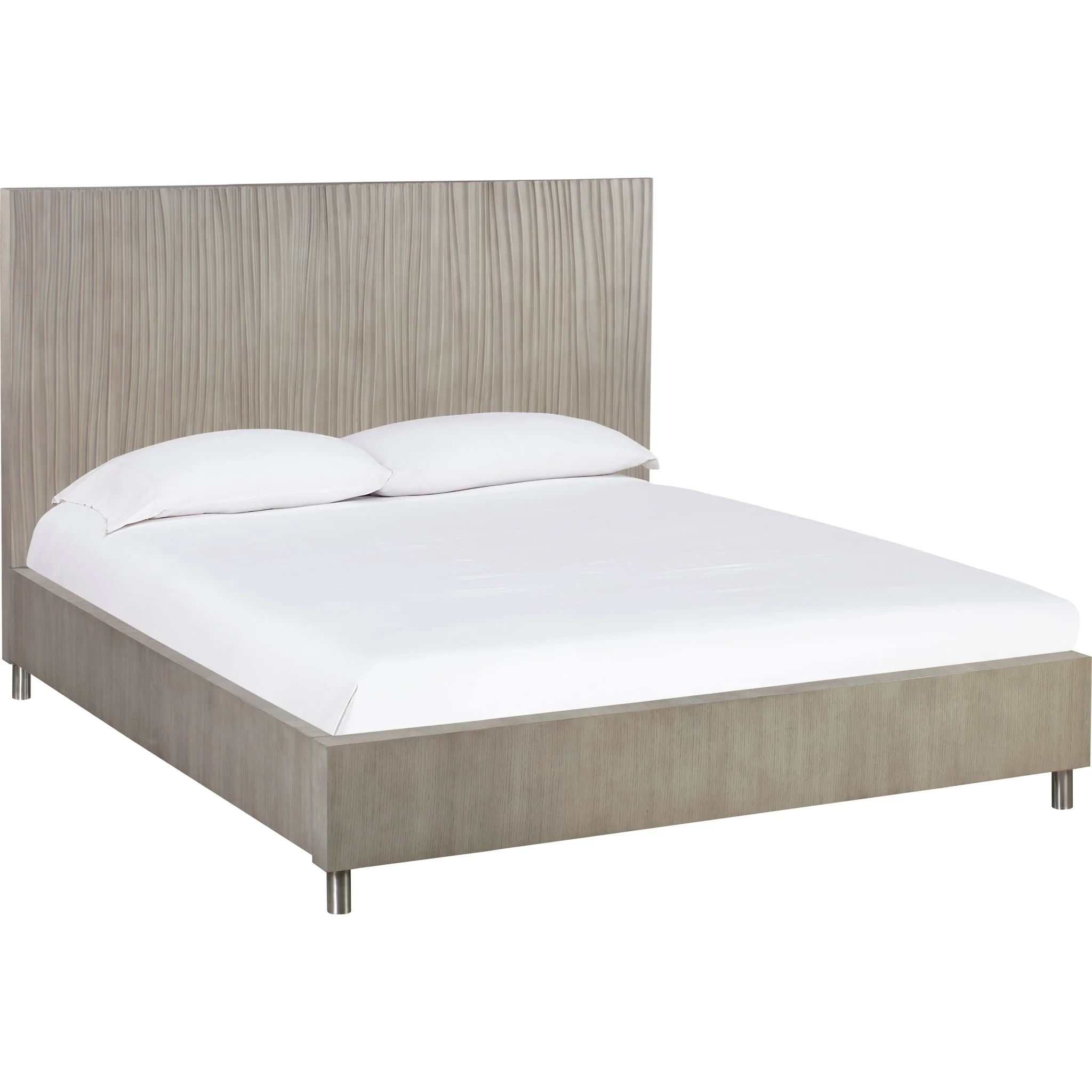 Argento Wave-Patterned Bed in Misty Grey - Image 5