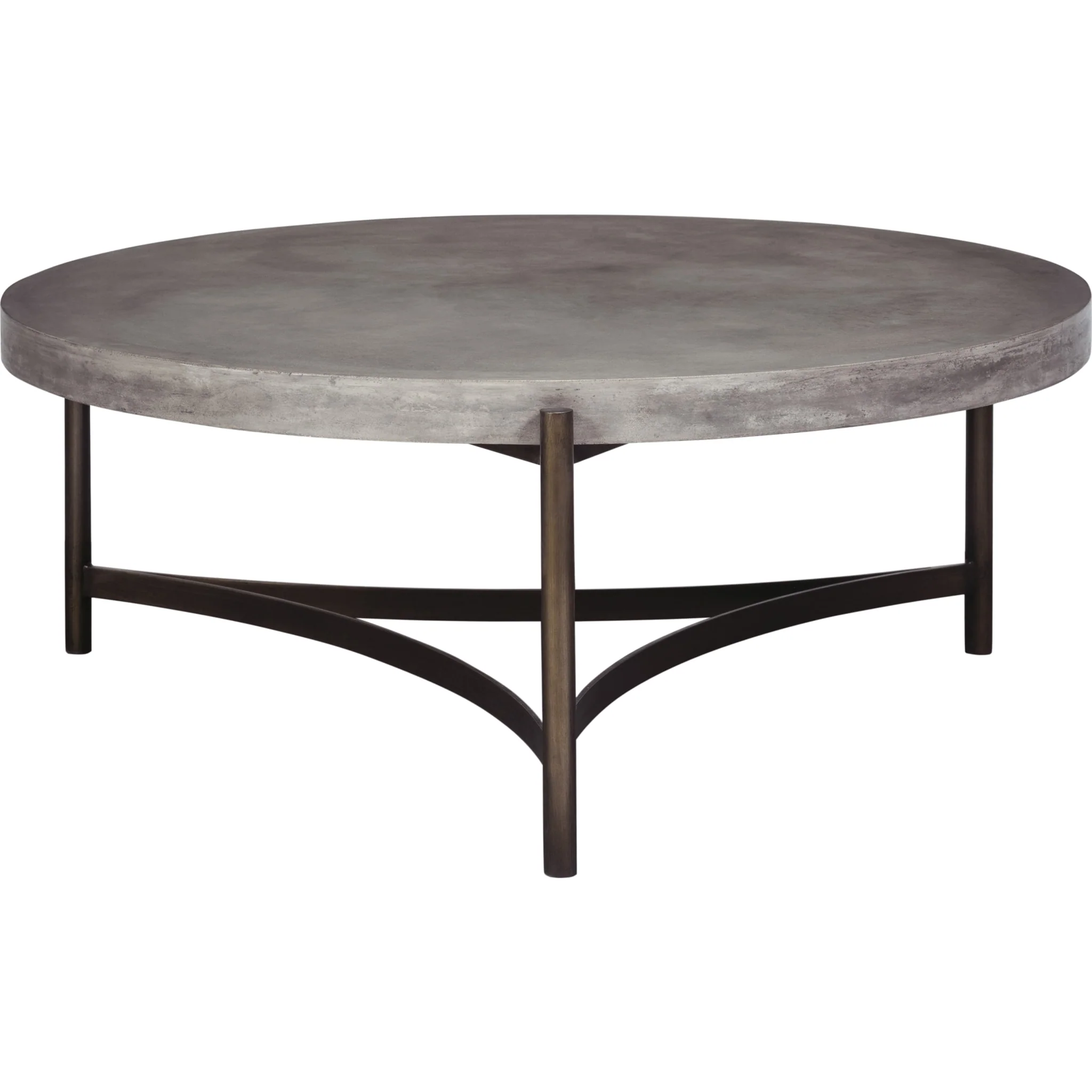 Lyon Round Natural Concrete and Metal Coffee Table - Image 3