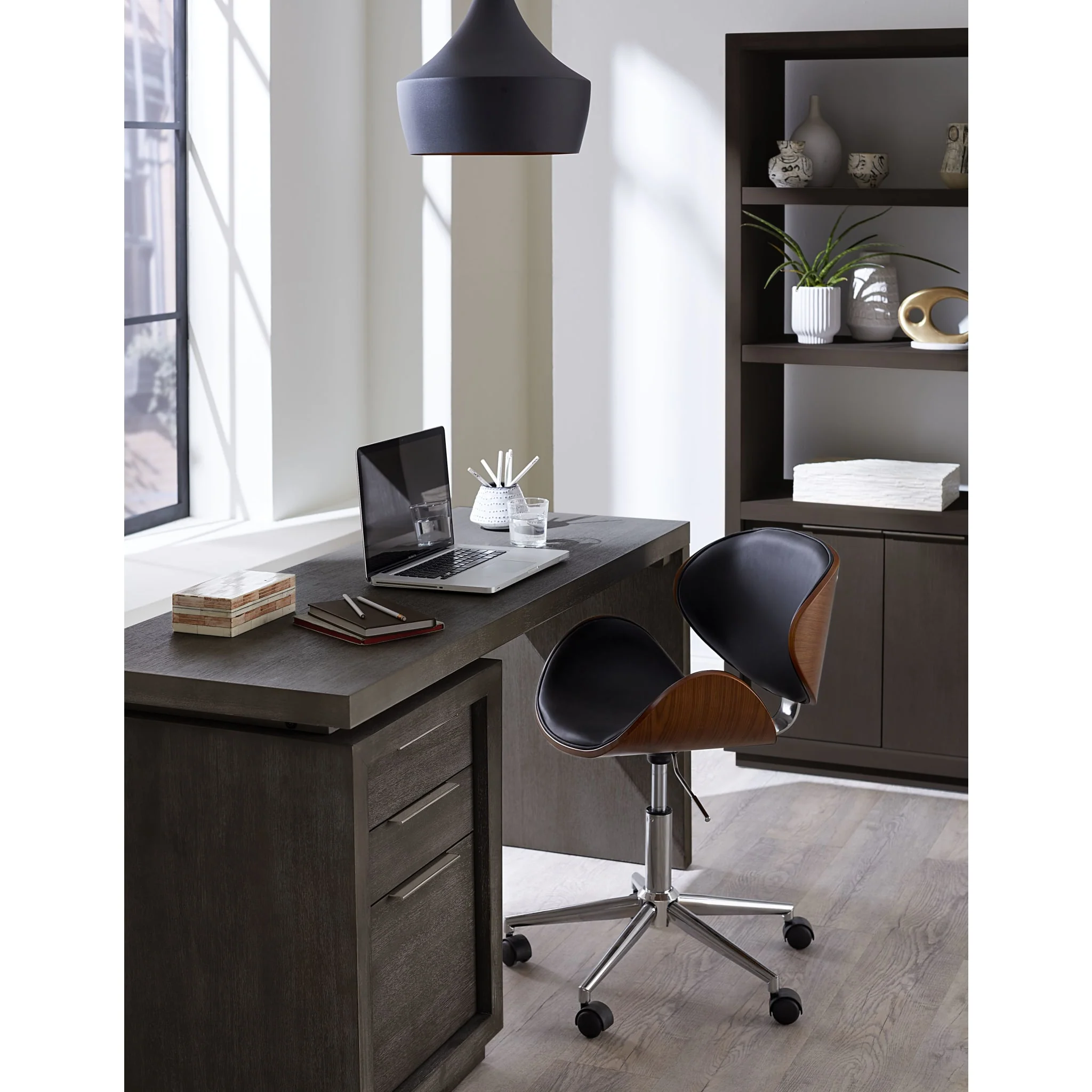 Oxford Single Pedestal Desk in Basalt Grey - Image 3