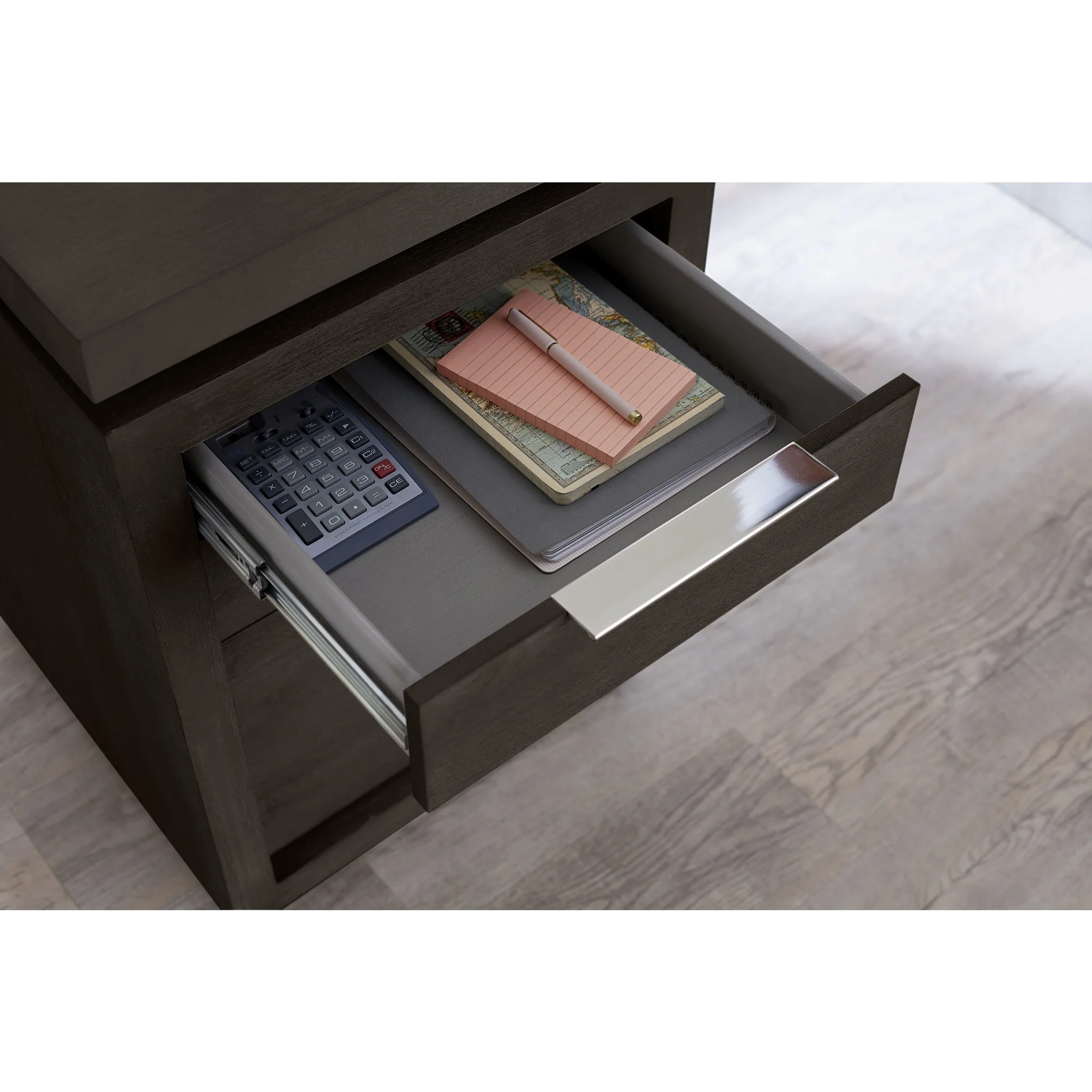 Oxford Single Pedestal Desk in Basalt Grey - Image 4