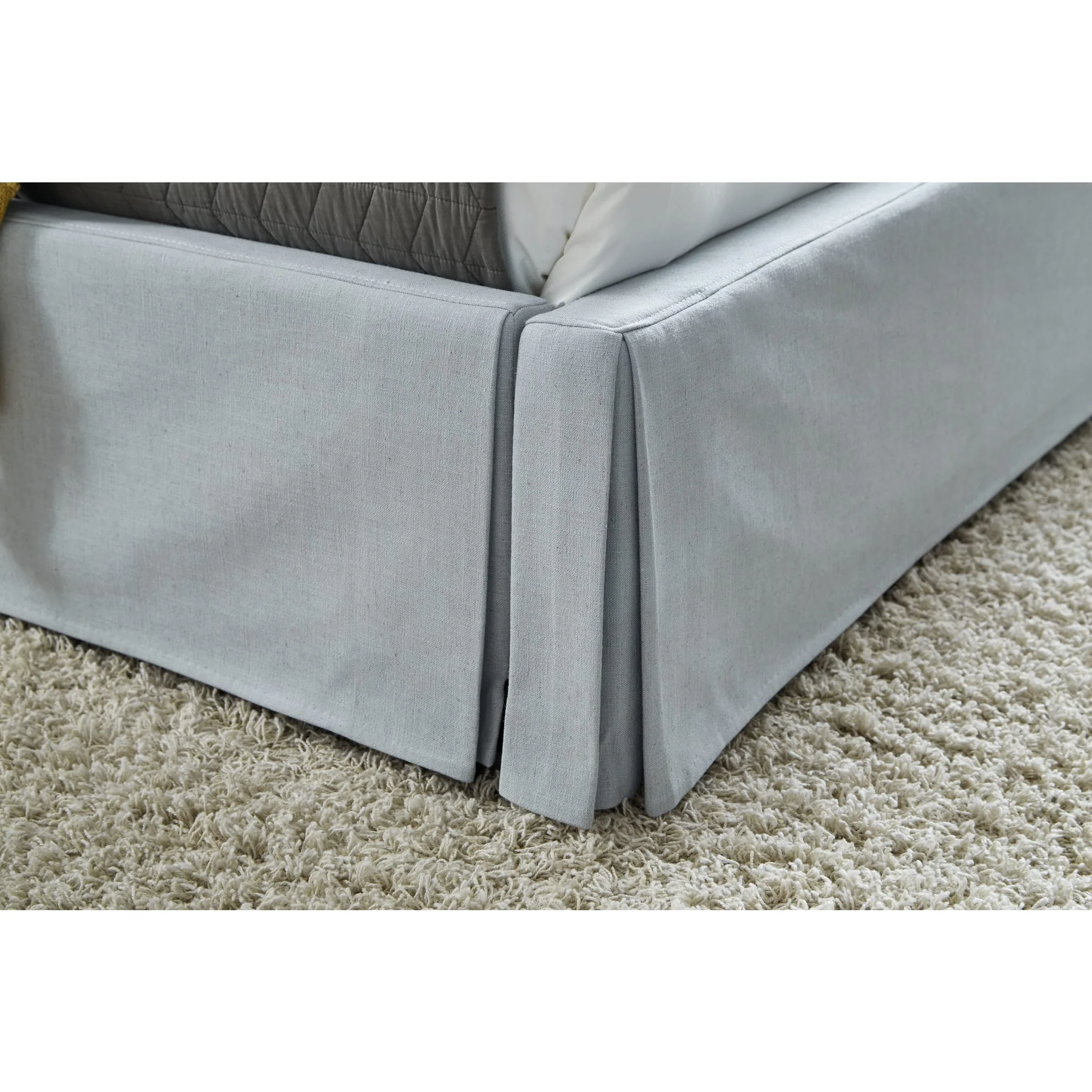 Shelby Skirted Footboard Storage Panel Bed in Sky - Image 3