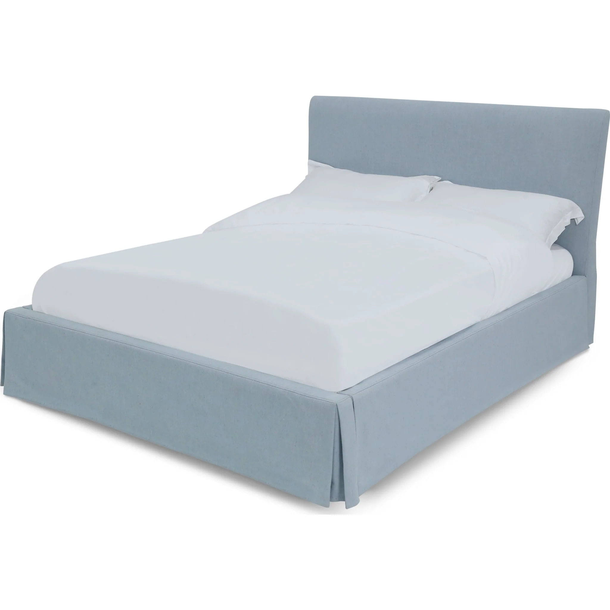 Shelby Skirted Footboard Storage Panel Bed in Sky - Image 4